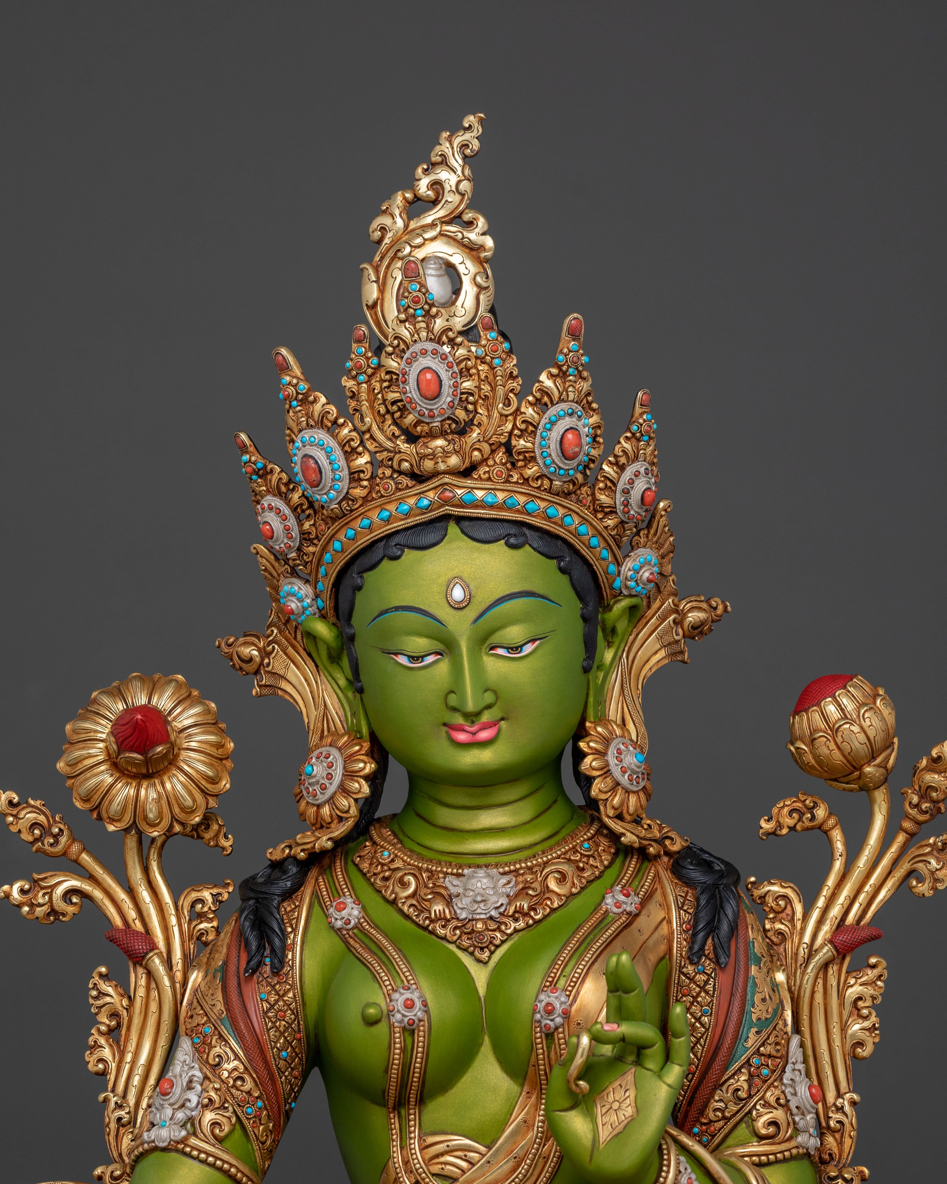 Syamatara: 24K Gold Gilded Traditional Statue