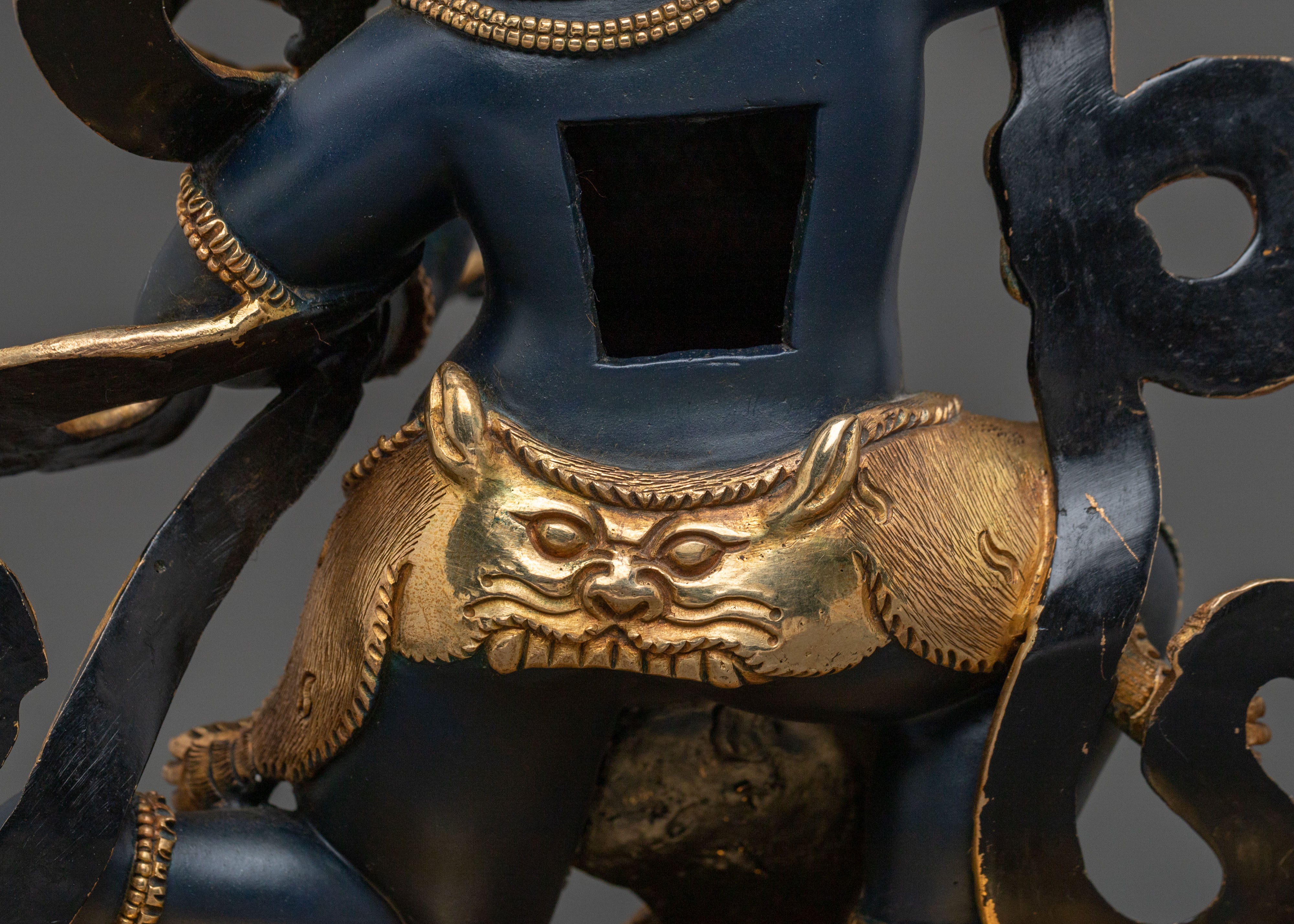 Achala Statue with Gold and Acrylic Paintings | Fierce Guardian