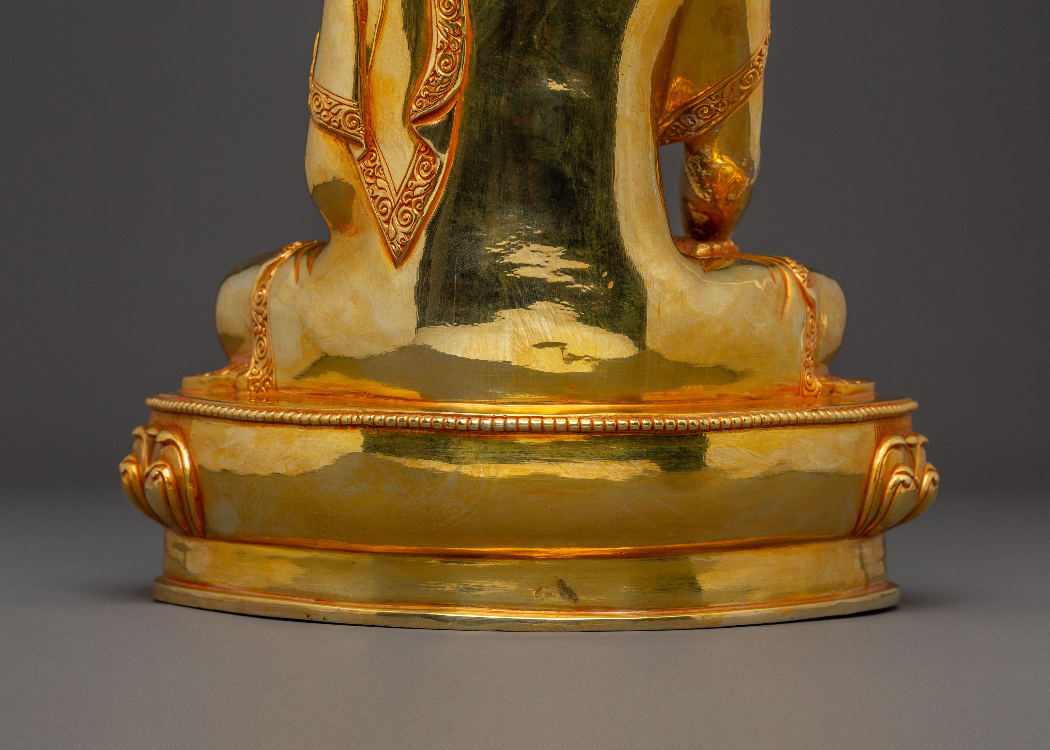Sage Shakyamuni Buddha Statue - 24K Gold Gilded