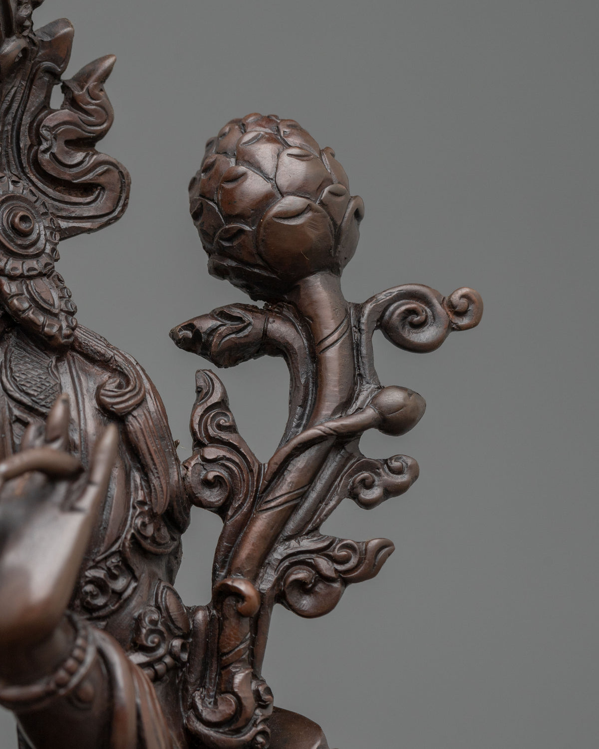 Hand-Carved Green Tara Sculpture | Oxidized Copper Figurine