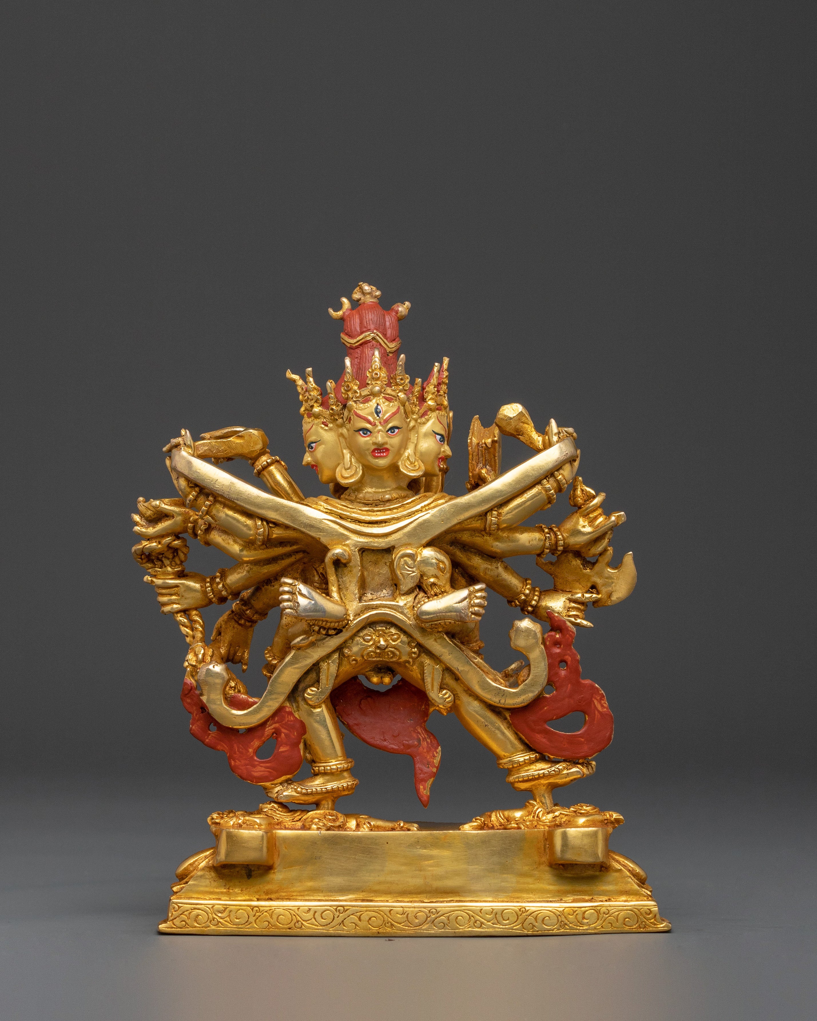 Chakrasamvara Sacred 24K Gold Gilded Statue with Consort