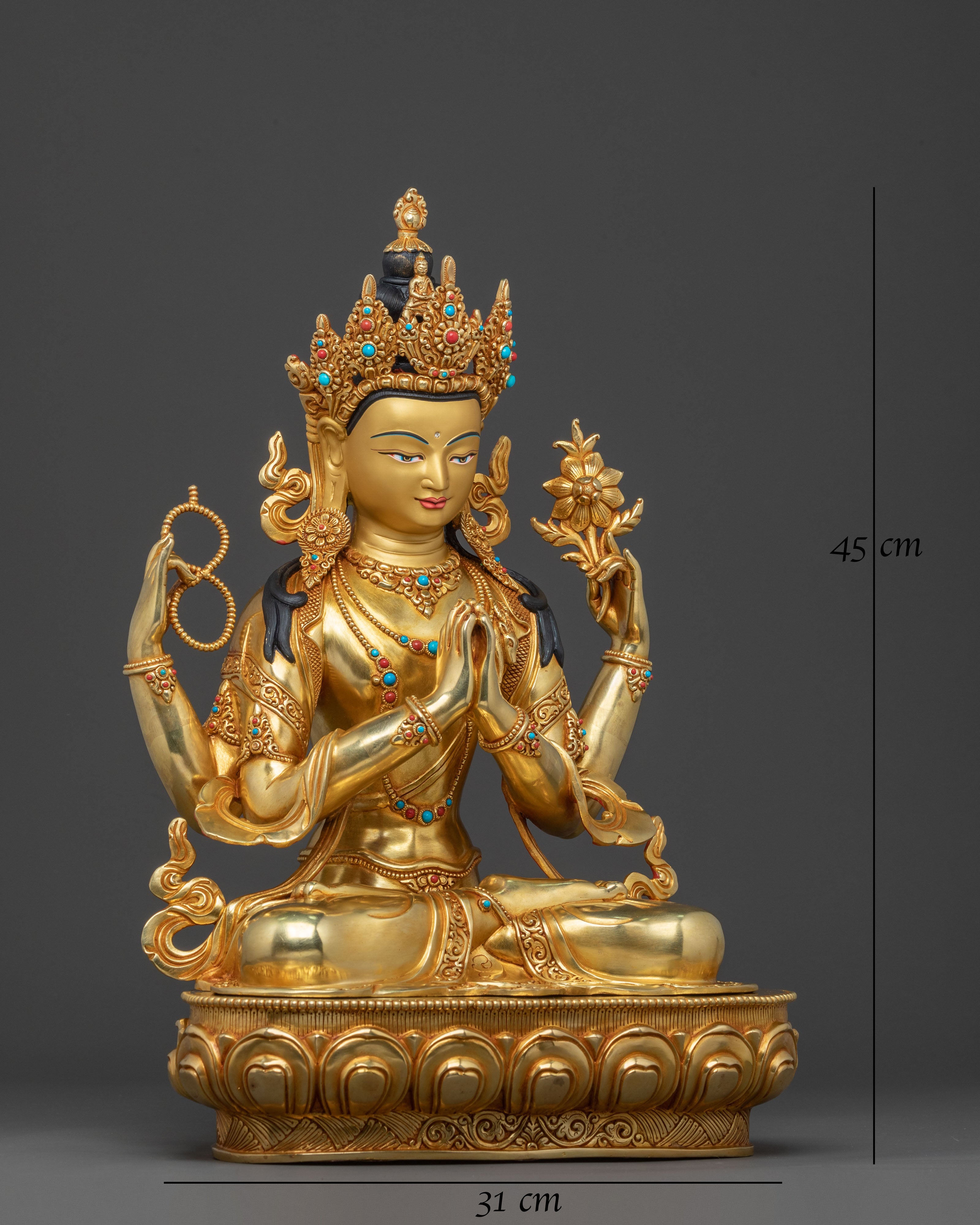 Chenrezig Meditation Statue | Altar Home Decor