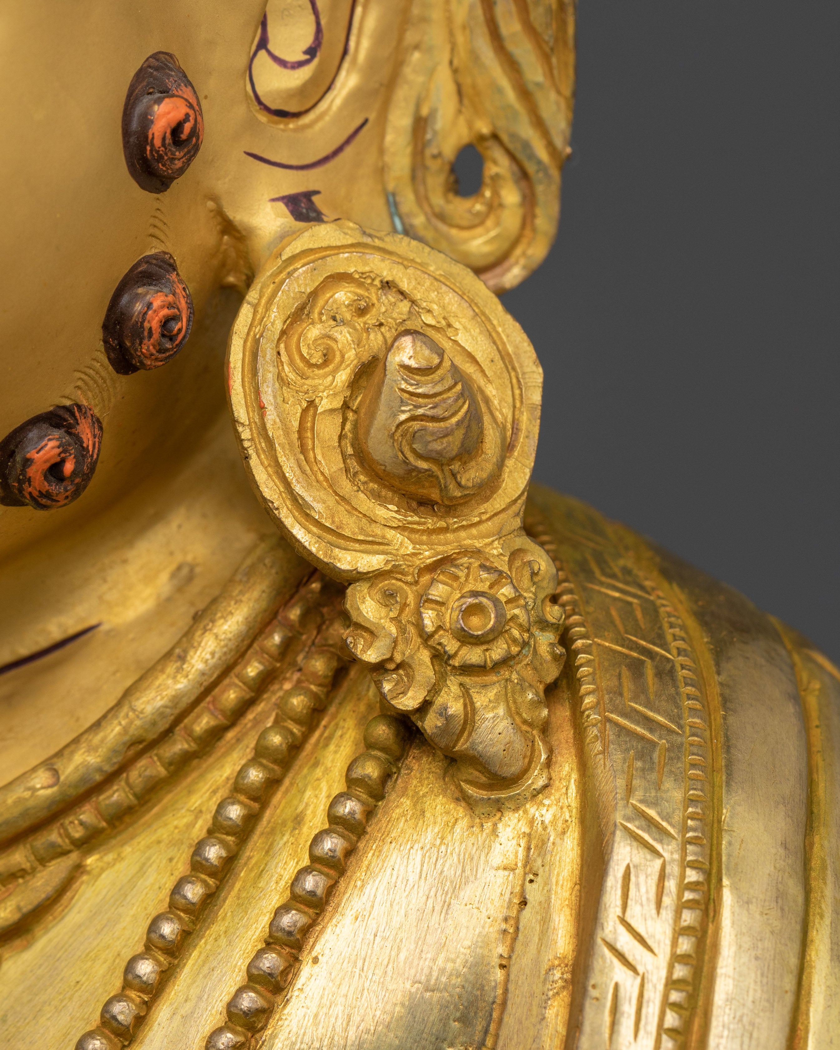 Dzambhala Golden Statue | Copper Figurine of Wealth Deity