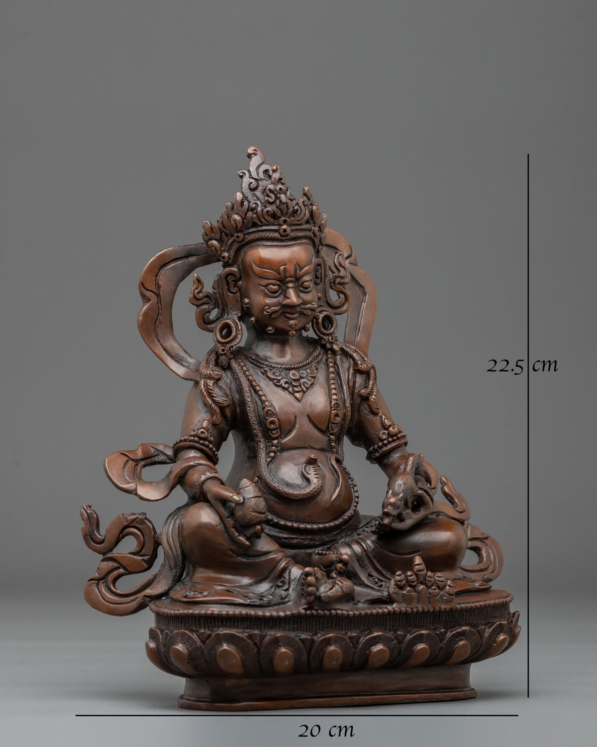 Dzambhala Sculpture in Oxidized Copper | Home Decor