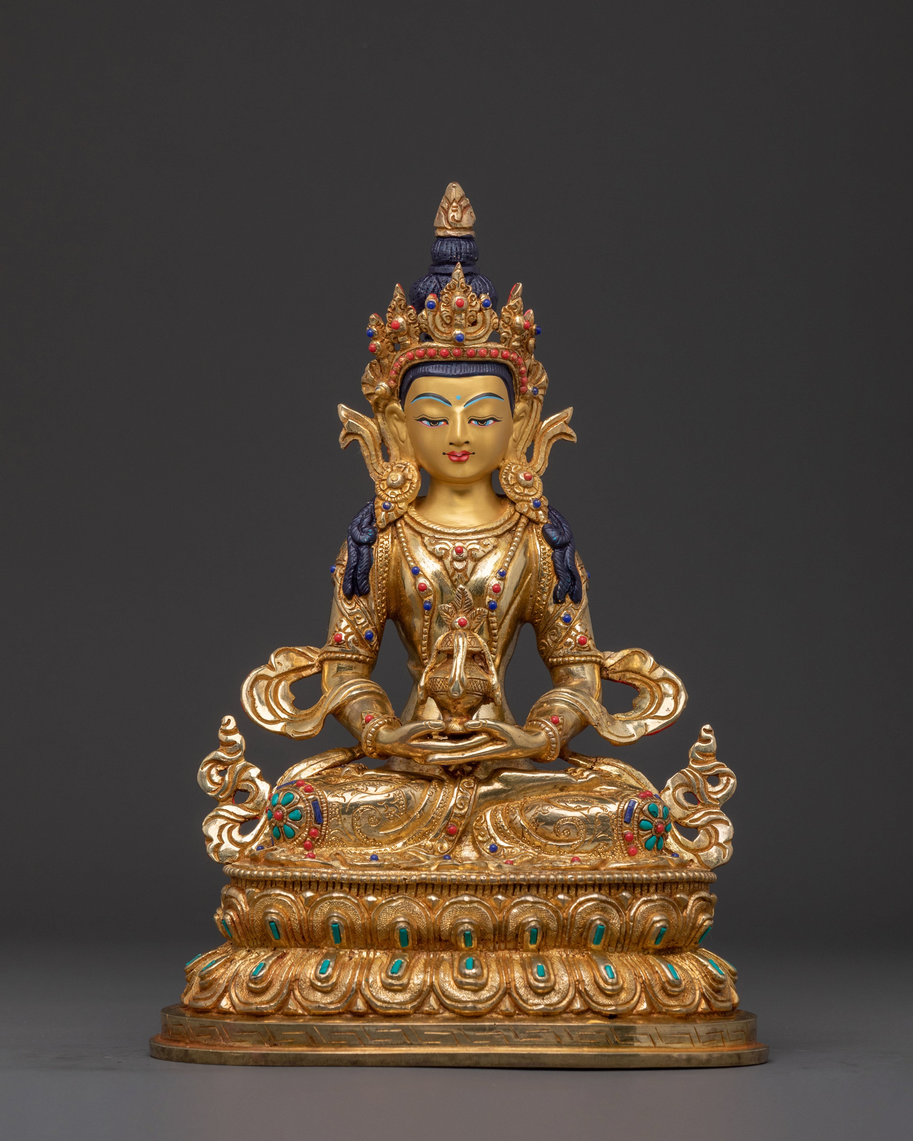 Amitayus 24k Gold Gilded Statue
