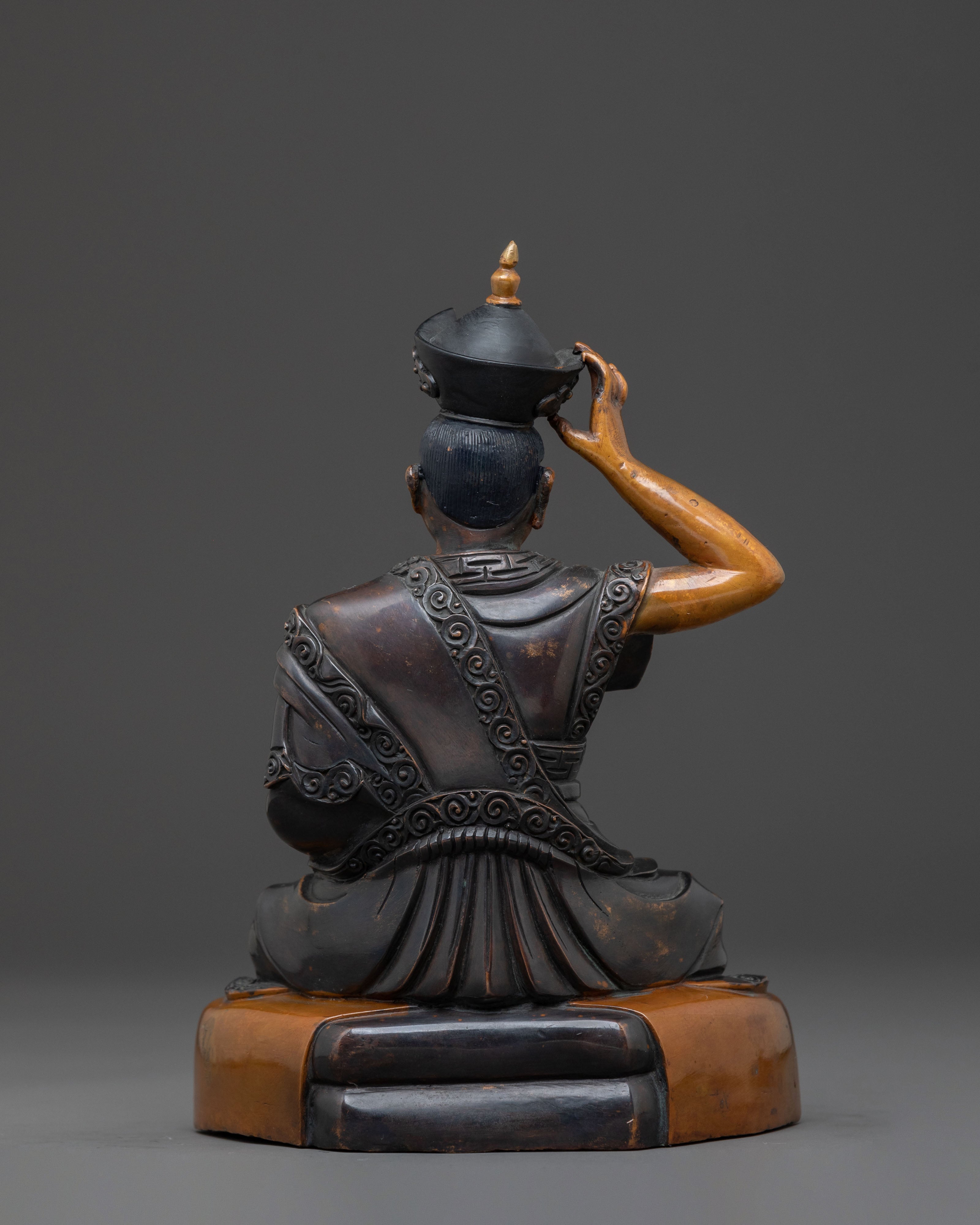 Karmapa Oxidized Copper Statue | Spiritual Leader