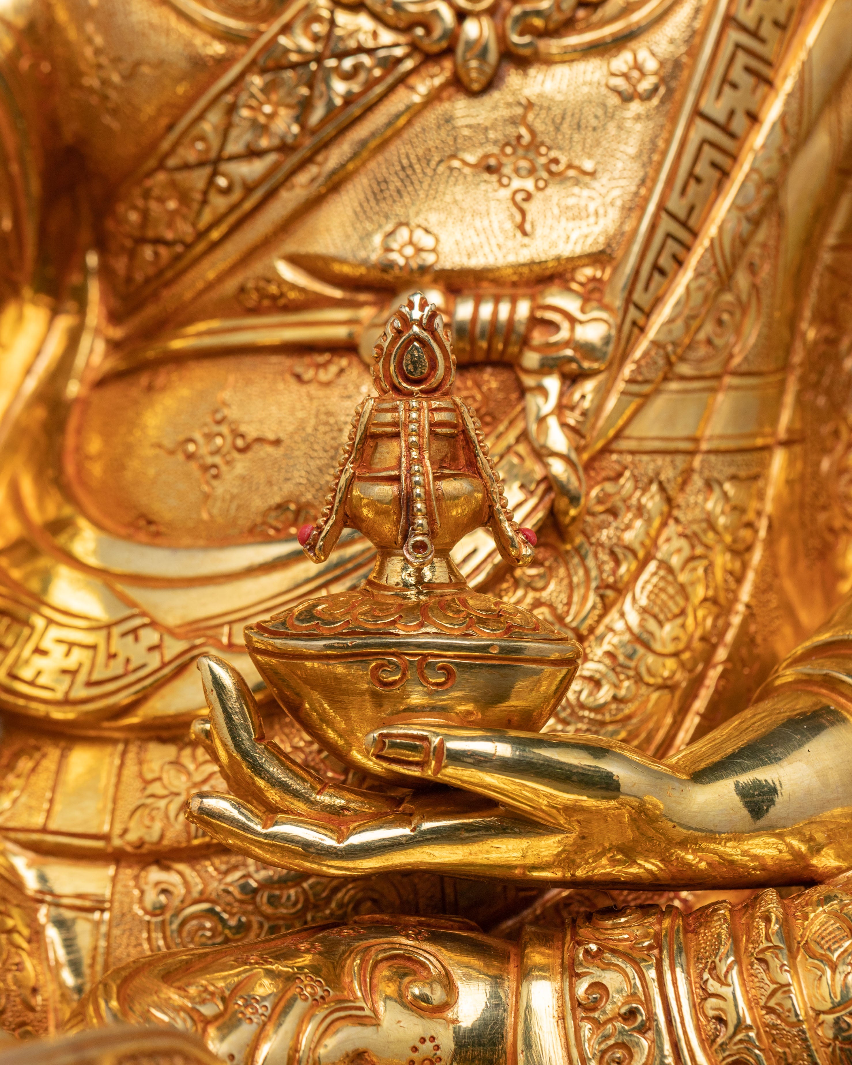 Guru Rinpoche Traditional Statue | Spiritual Altar Decor