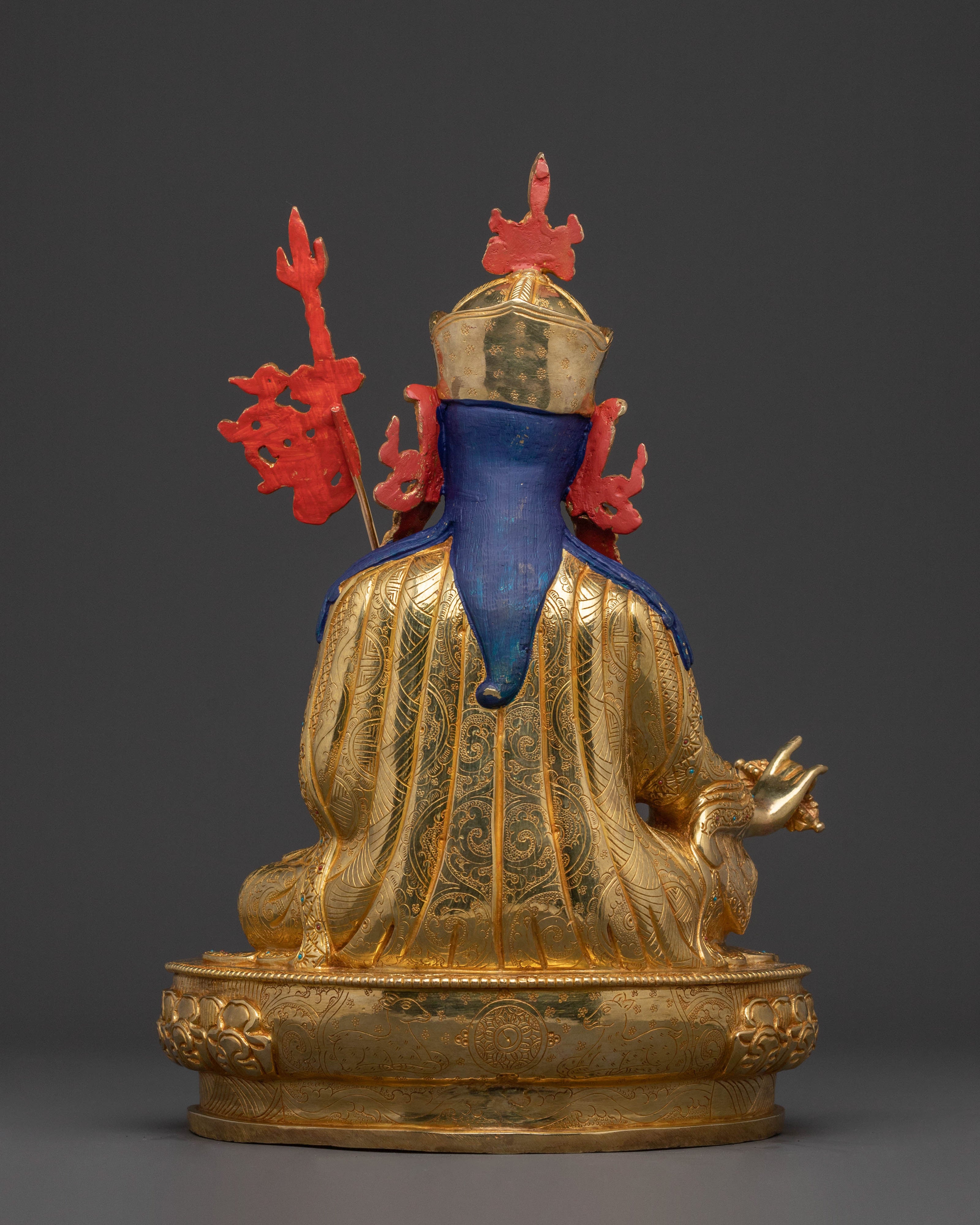The Lotus Born Guru Rinpoche Statue – Exquisite Gilded Copper Statue