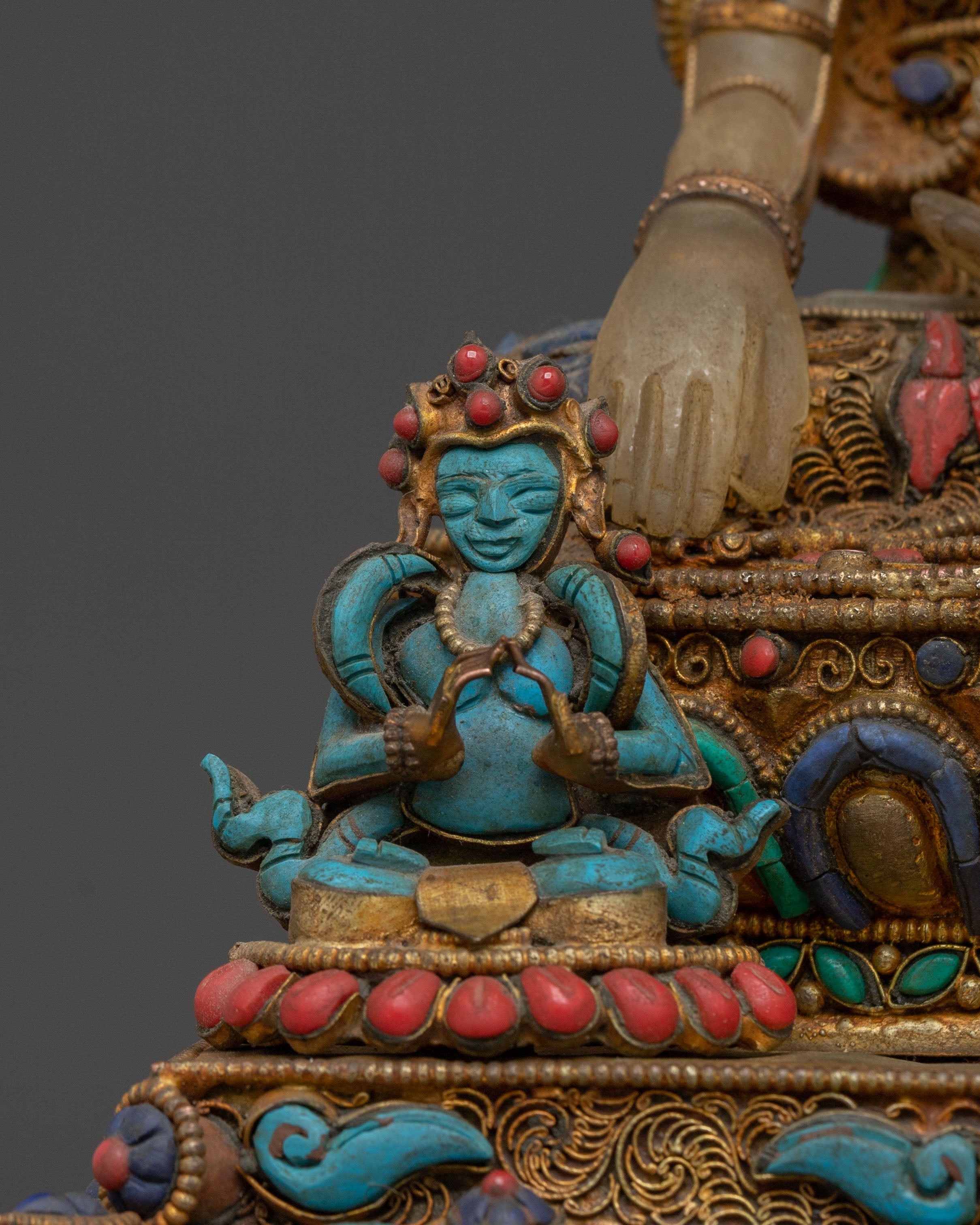 Shakyamuni Buddha Serene Statue on Throne