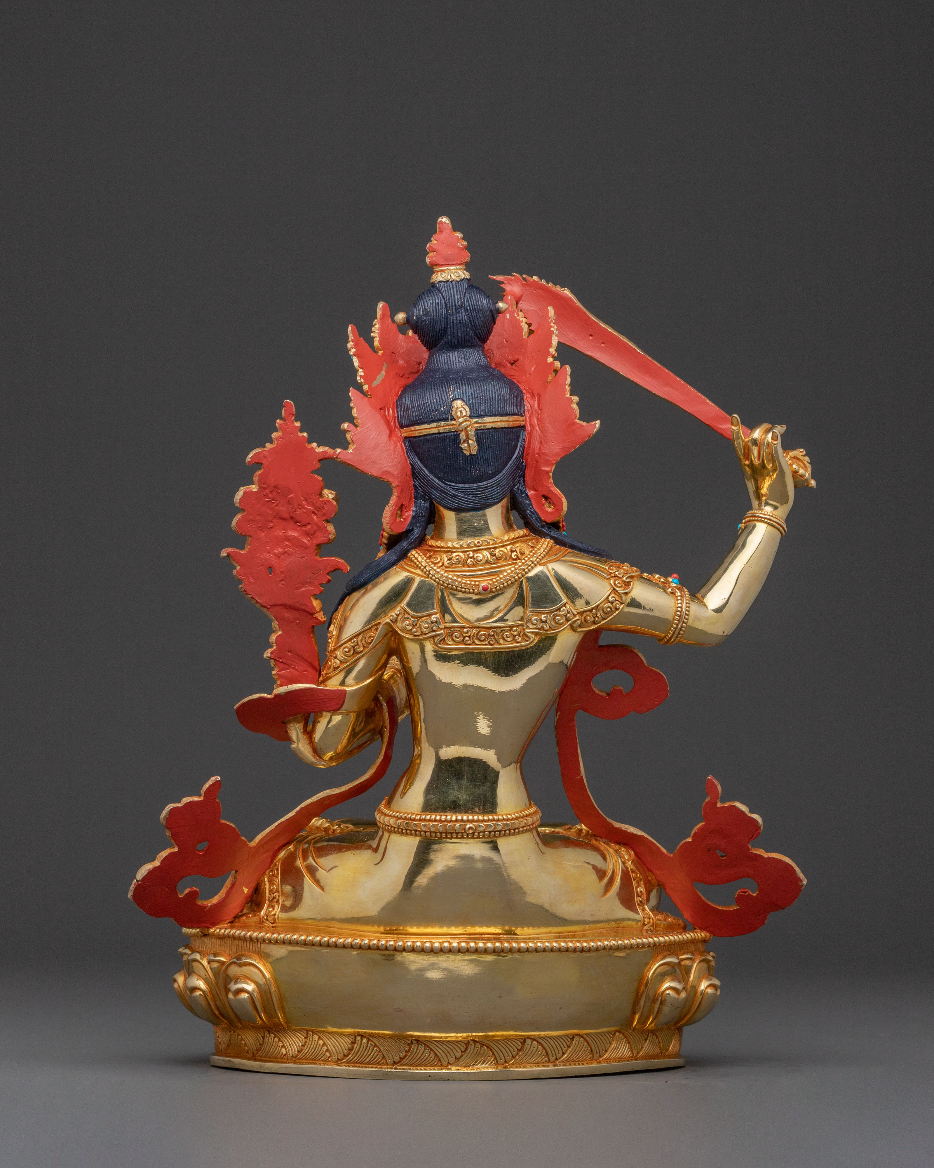 Manjushri Buddhist Statue | Radiant Wisdom Gilded in 24K Gold