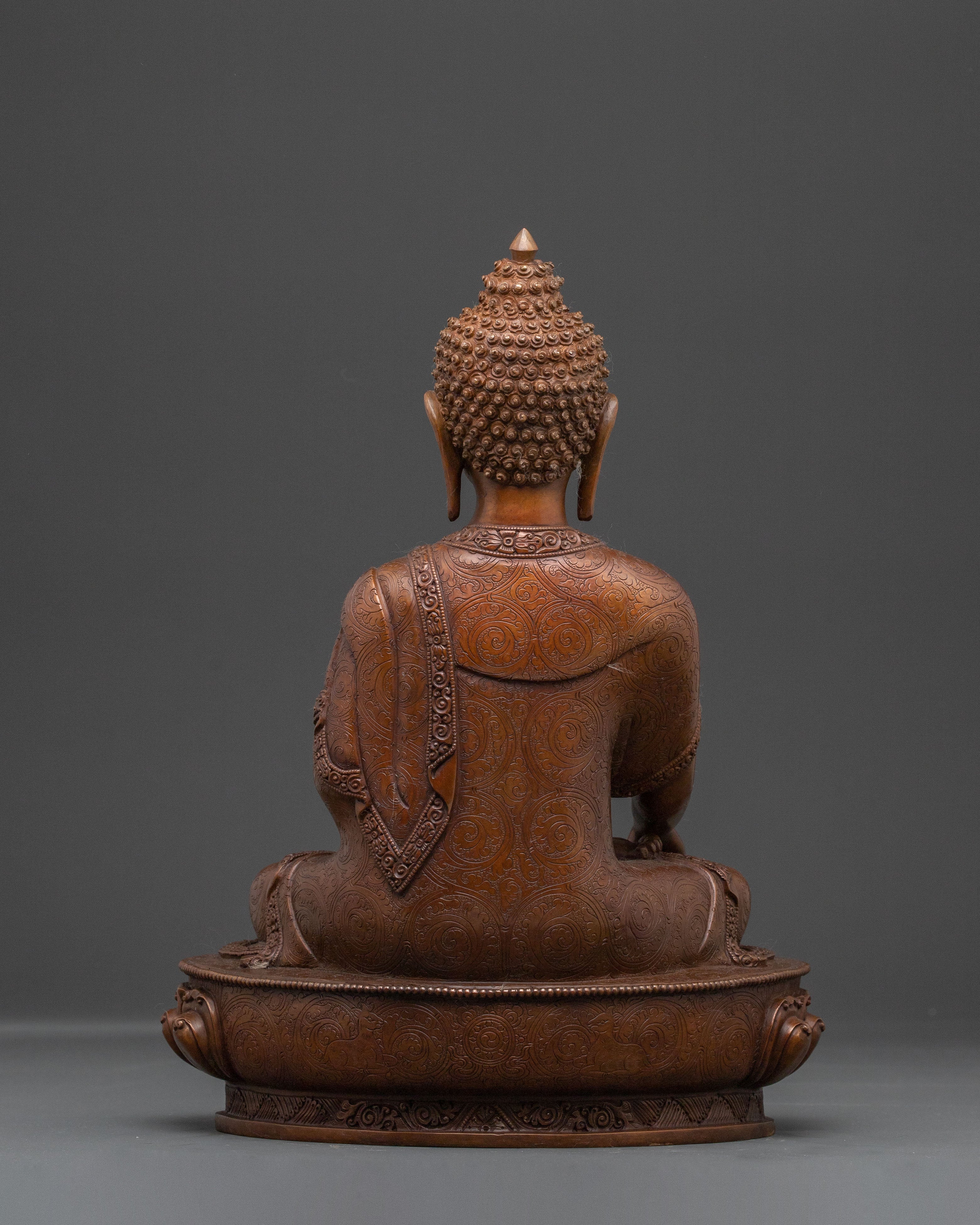 Traditional Shakyamuni Buddha Copper Statue | Oxidized Serenity