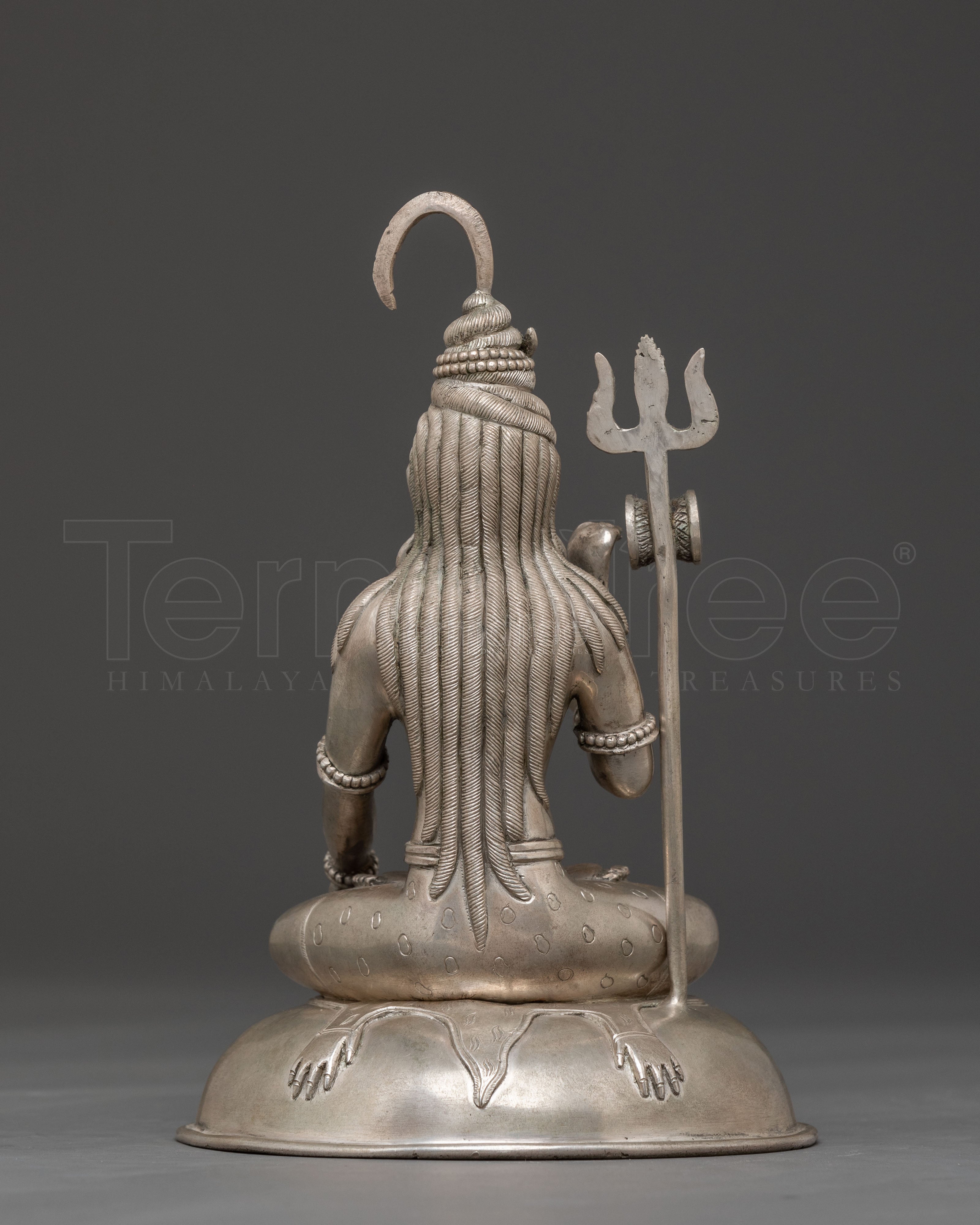 Shiva Meditation Statue – Exquisite Silver Artistry