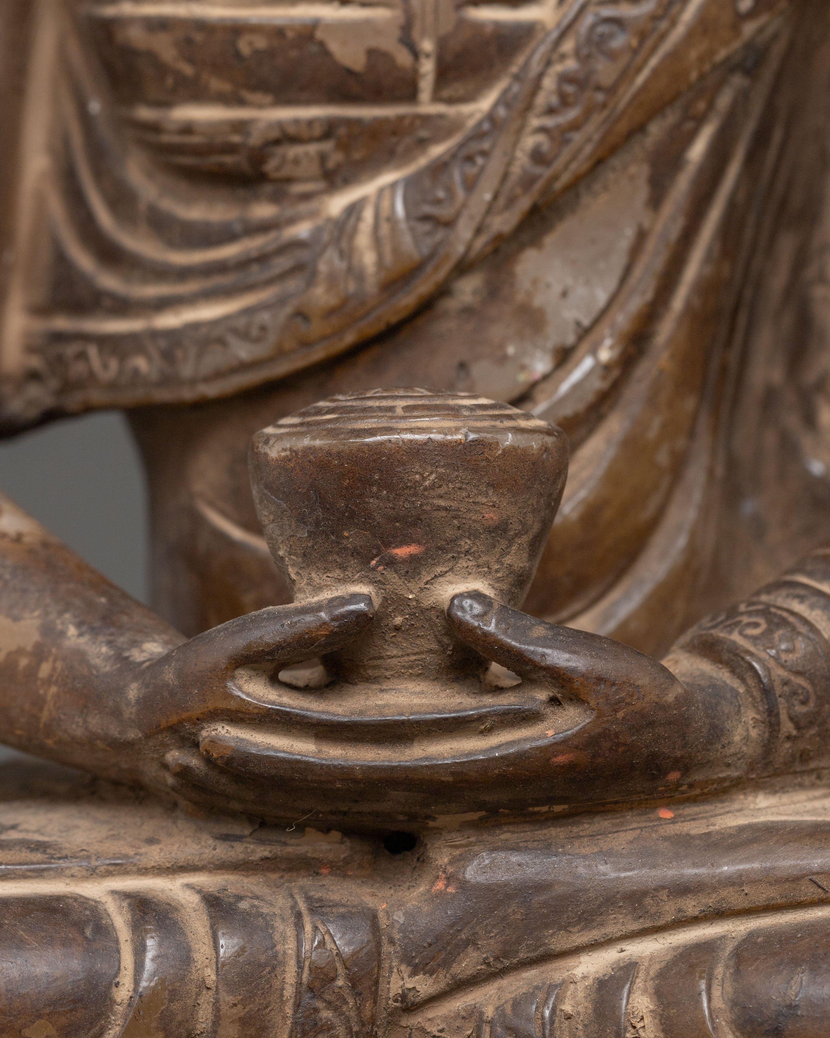 Amitabha Buddha Crystal Statue with Antique Finish