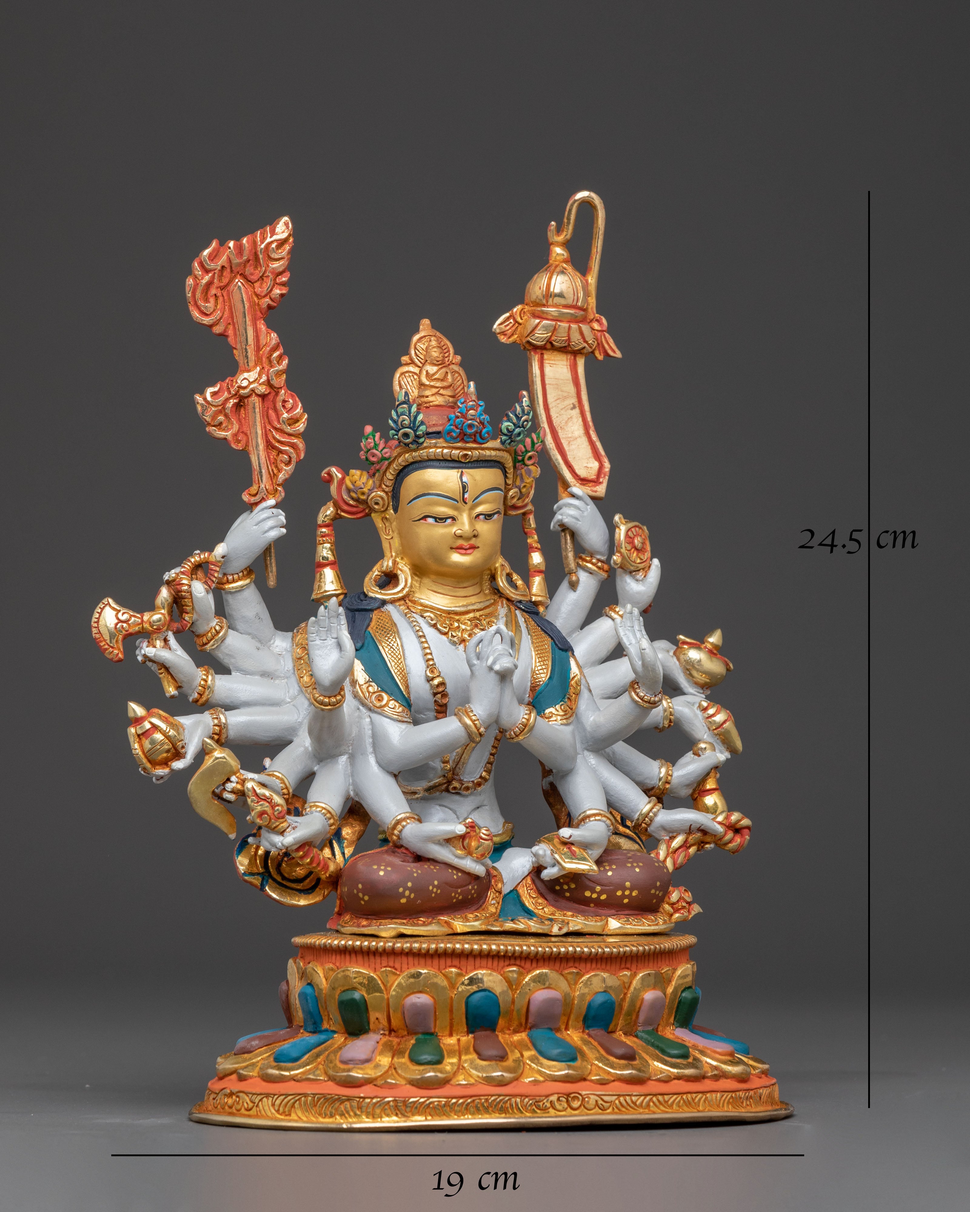 Compassion Goddess Cundi Statue – Handcrafted Gilded Copper Statue