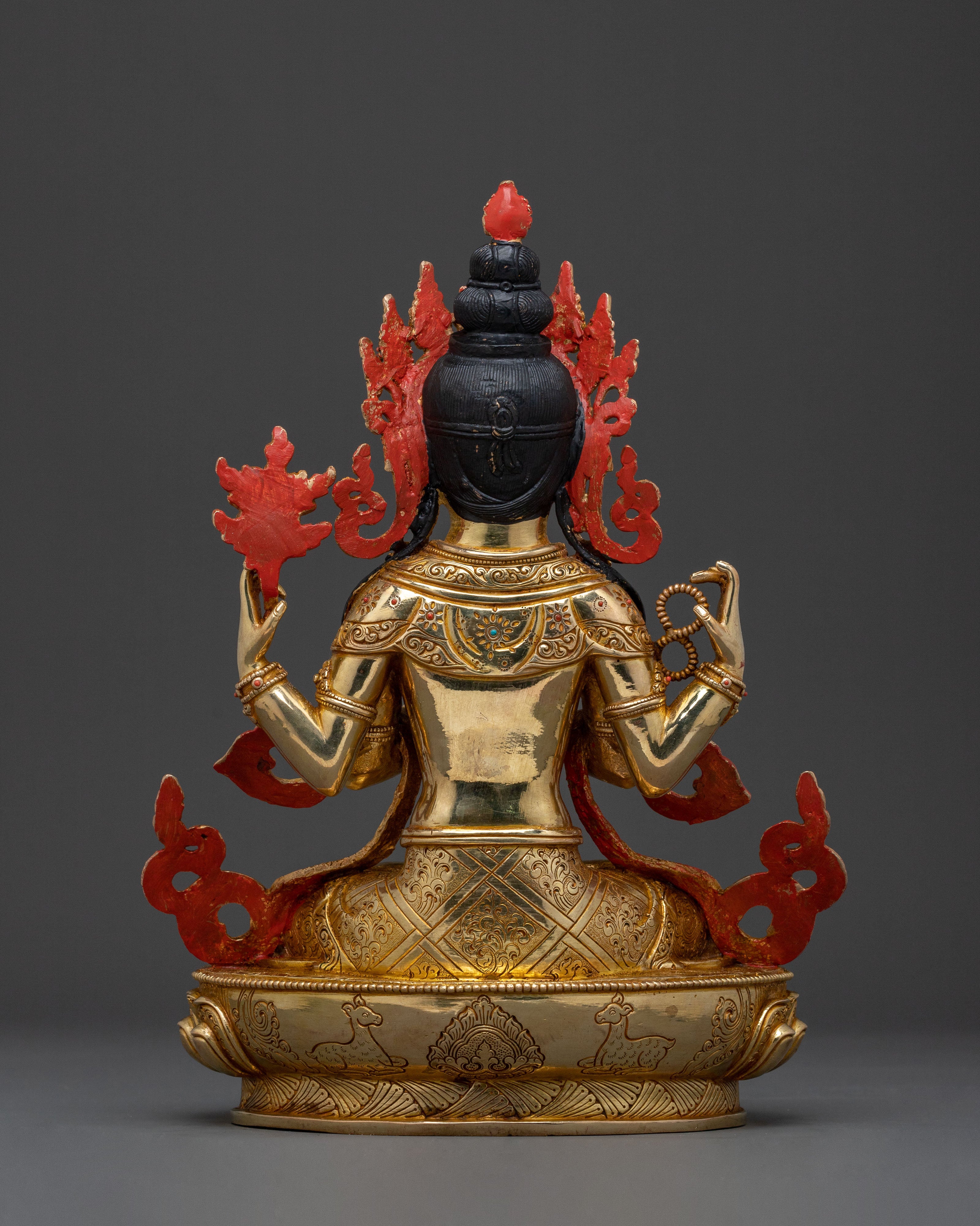 Chenrezig Sacred Statue with Copper Body | Spiritual Power and Protection