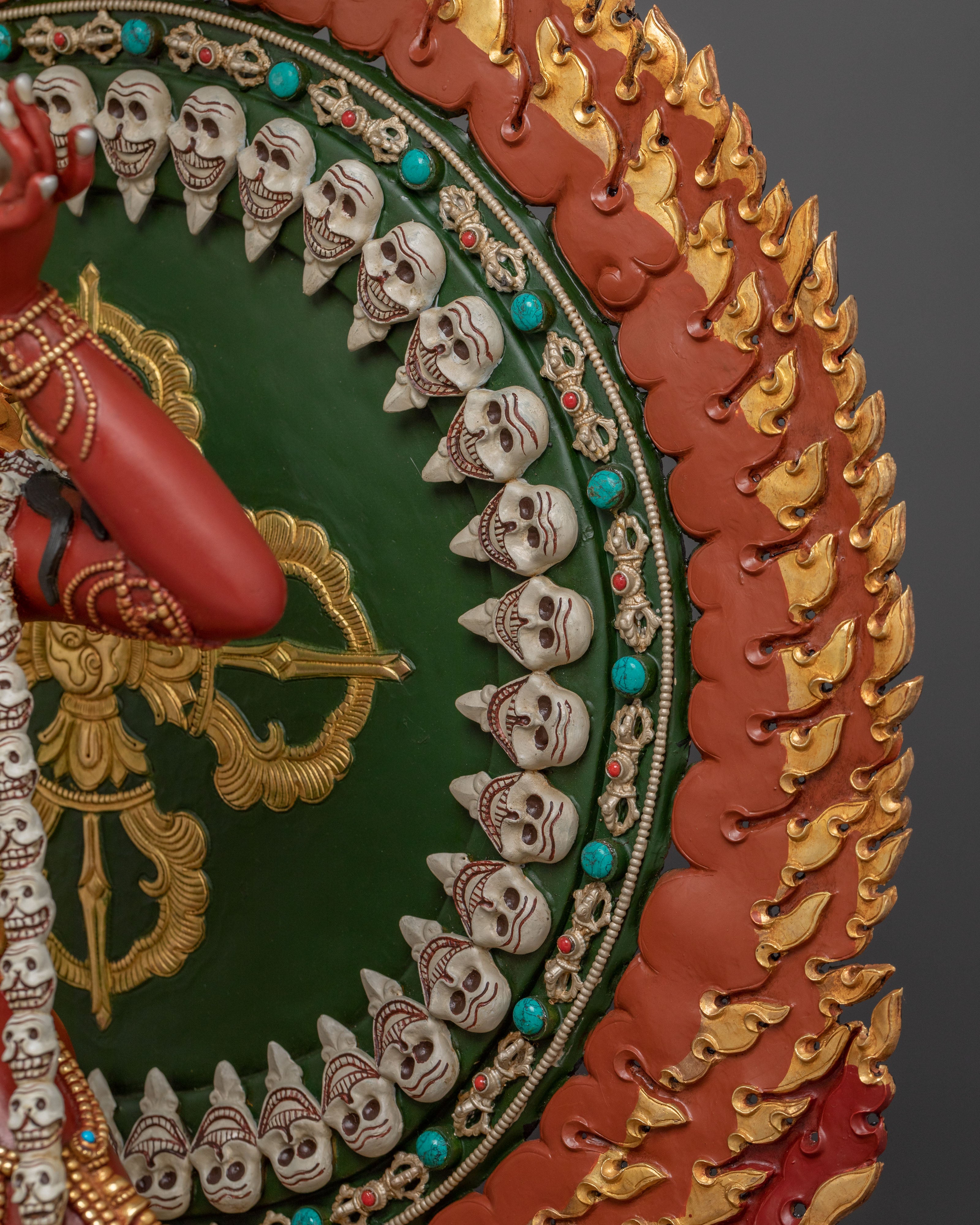 Handcrafted Wrathful Vajrayogini Statue | Tibetan Buddhist Dakini Sculpture