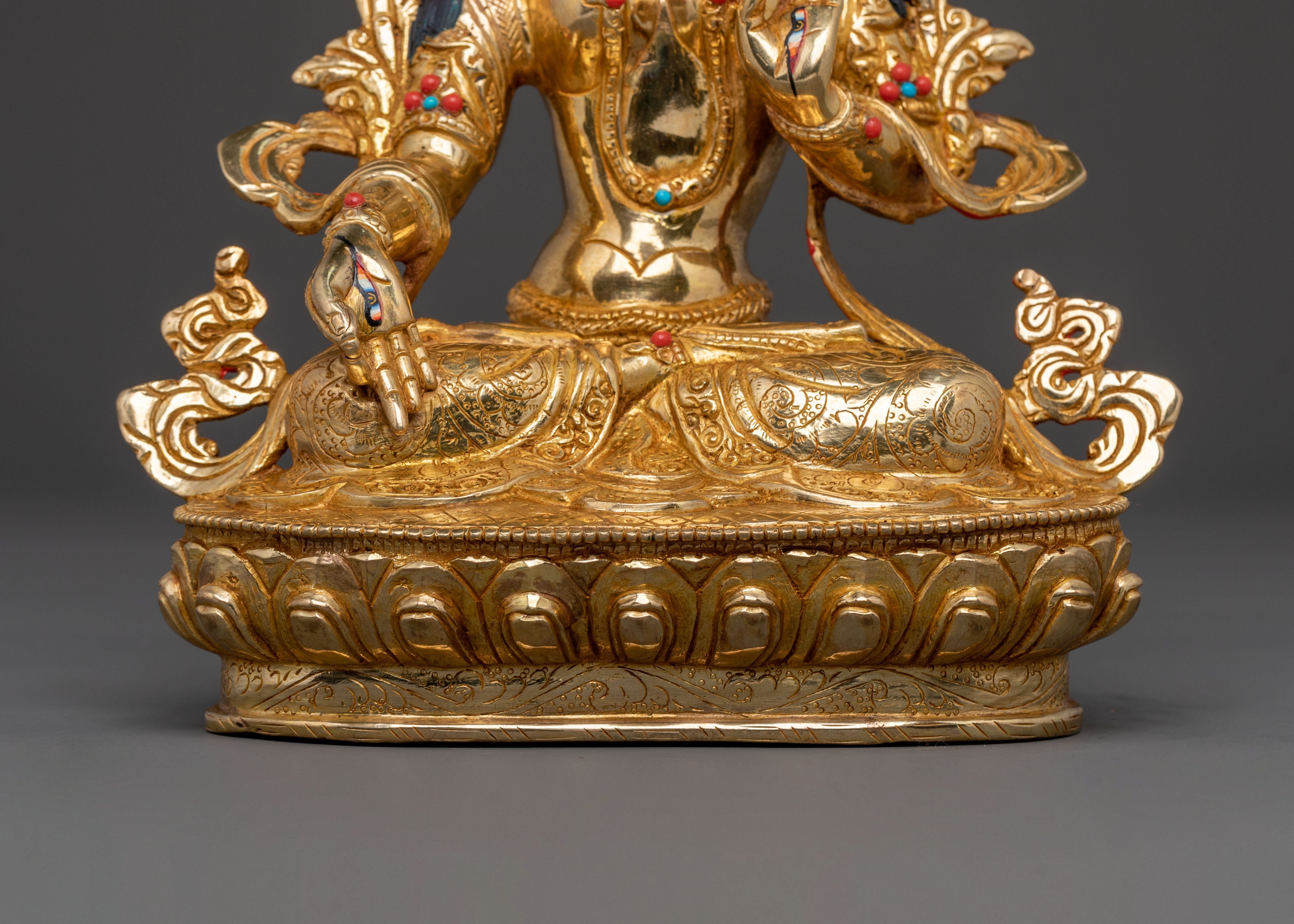 White Tara Statue | Handcrafted Golden Serenity