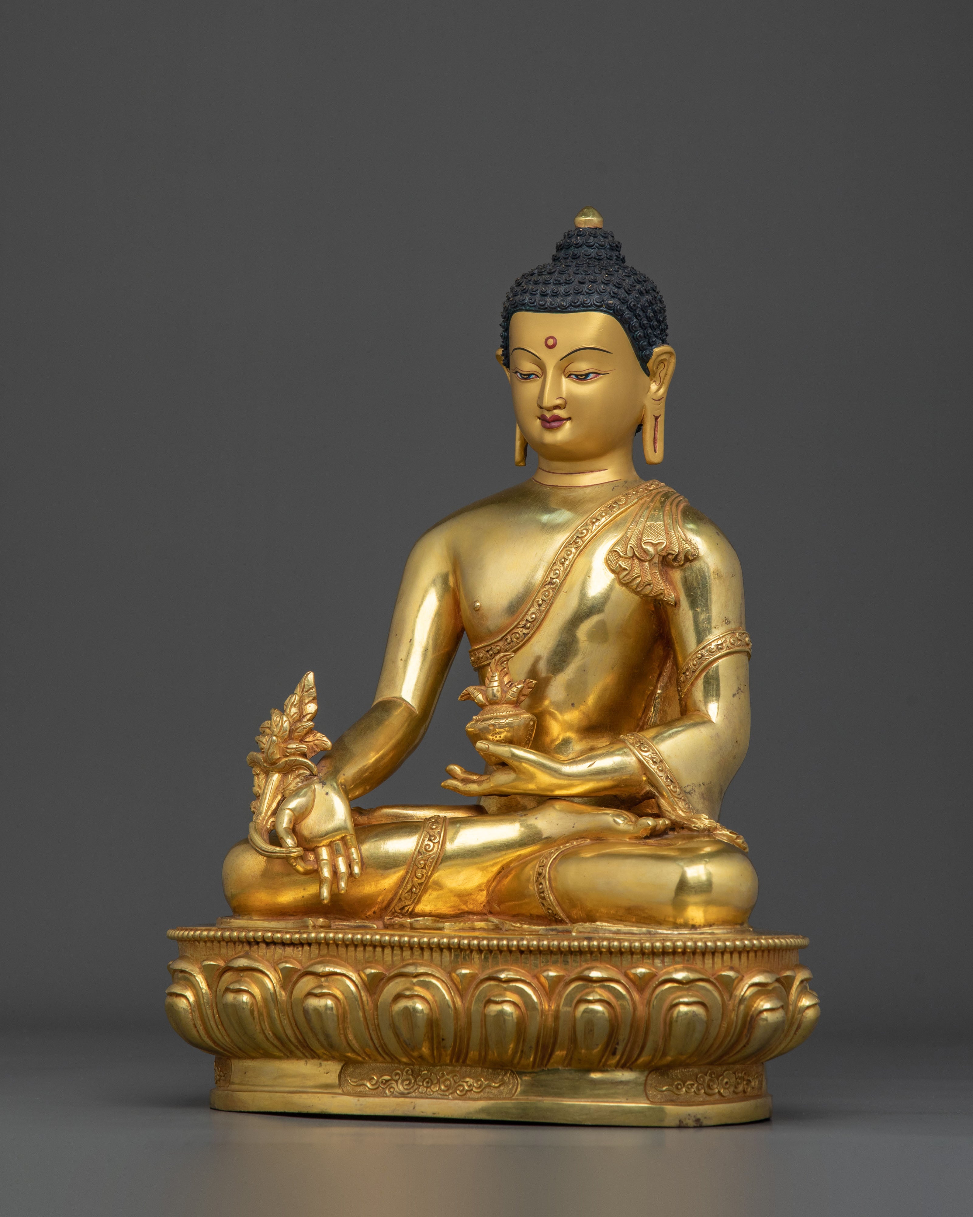 Three Buddhas Golden Statue Set | Sacred Trio of Enlightenment and Wisdom
