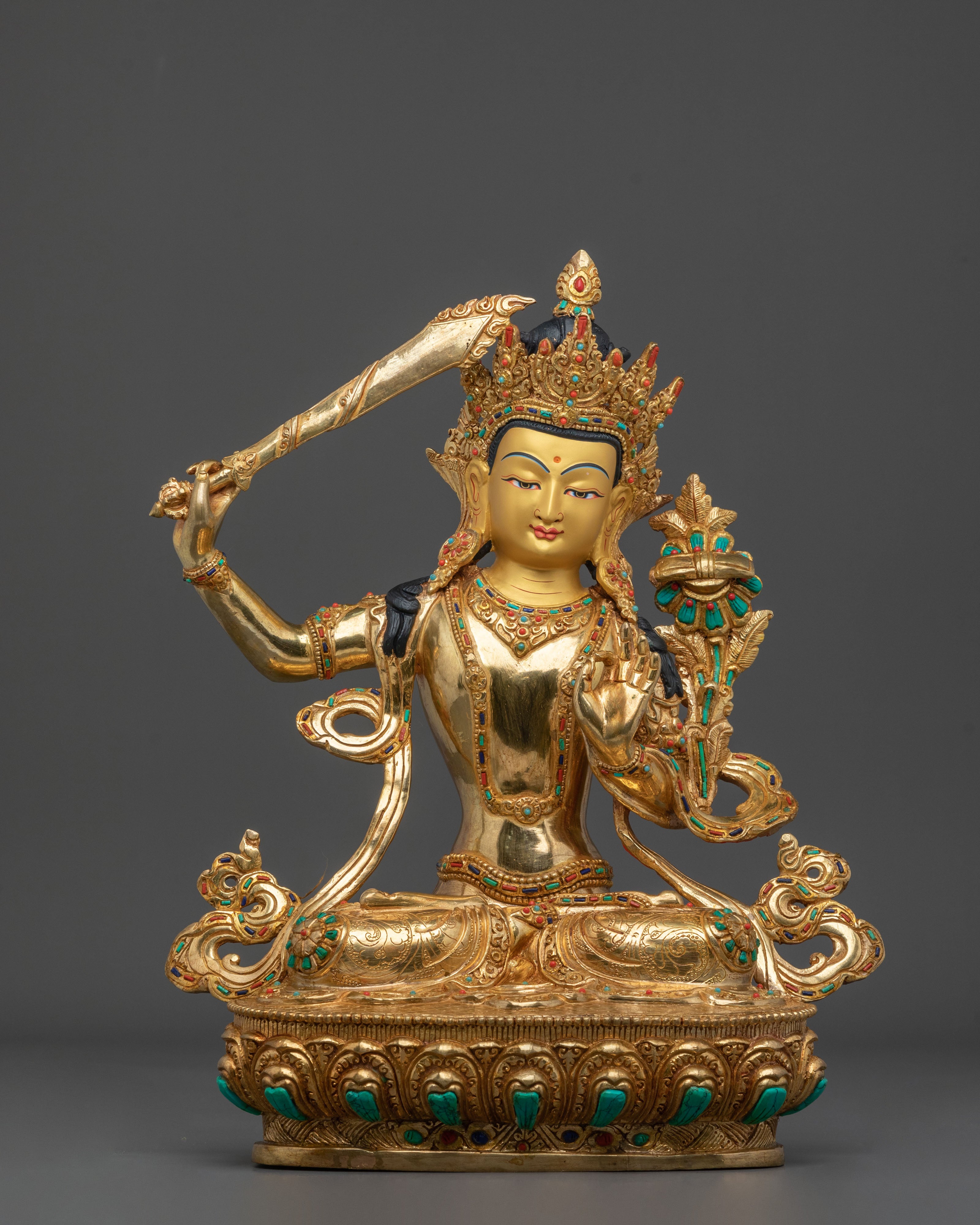 Manjushri Statue: Lotus of Wisdom