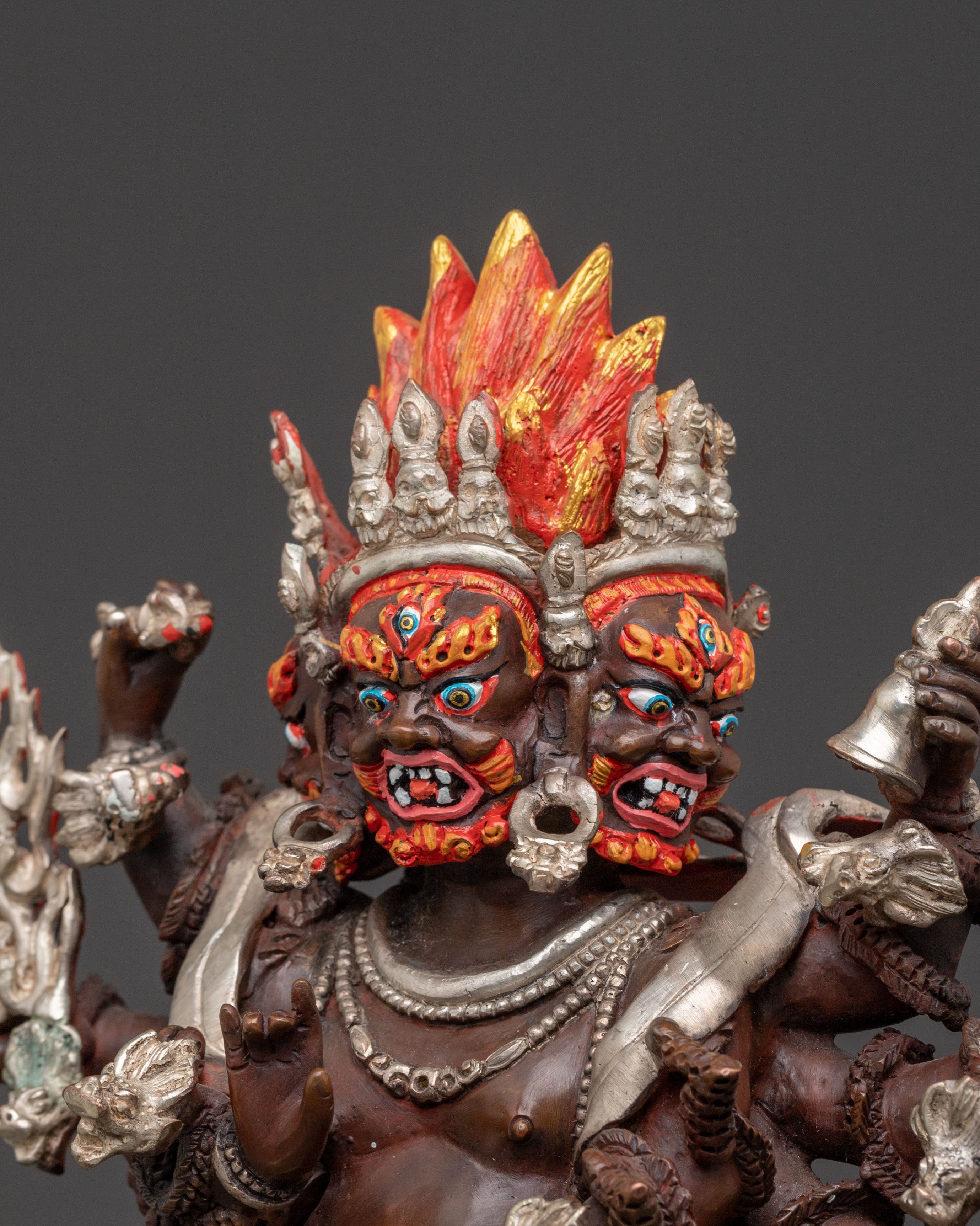 Uchusma Wrathful Deity Statue – Oxidized Copper