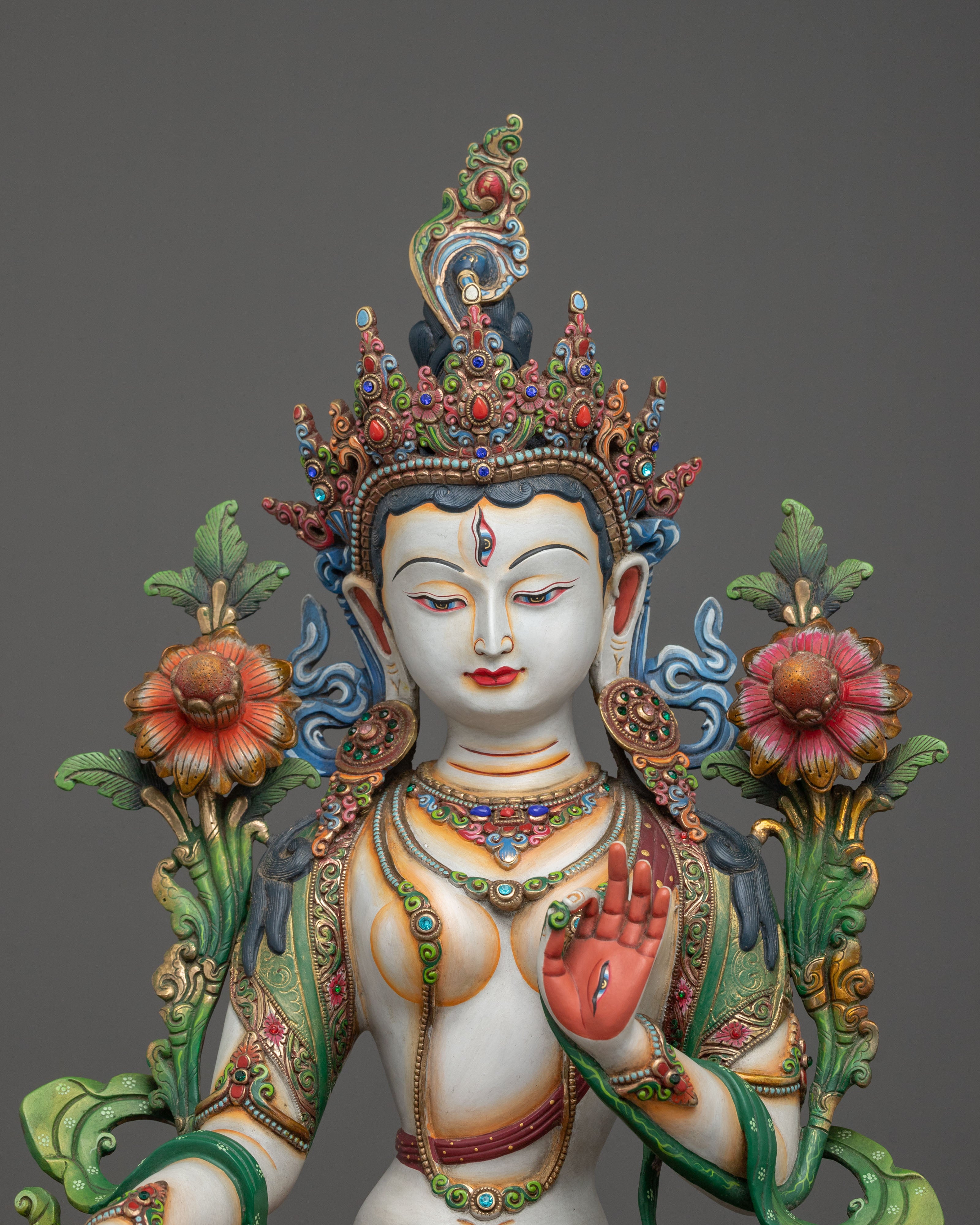 White Tara Compassion Goddess Sculpture | Buddhist Decor