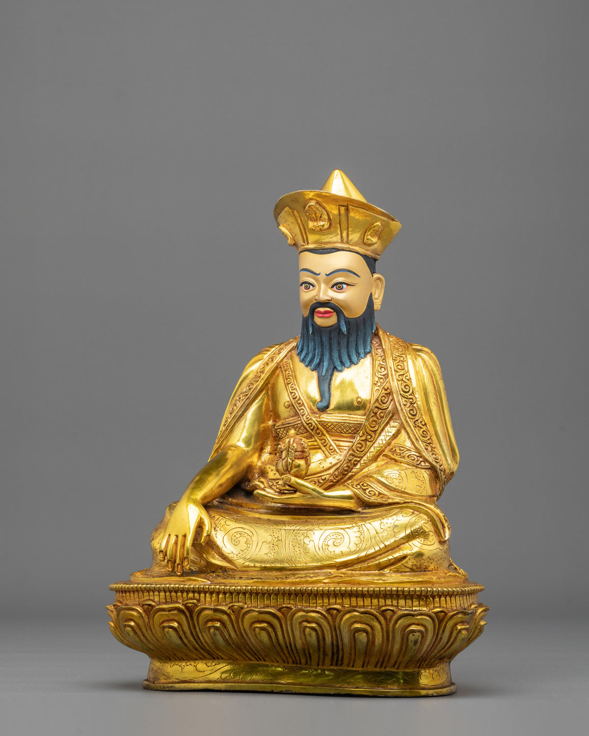 Guru Shapdum Tibetan Buddhist Sculpture: Sacred Master Statue