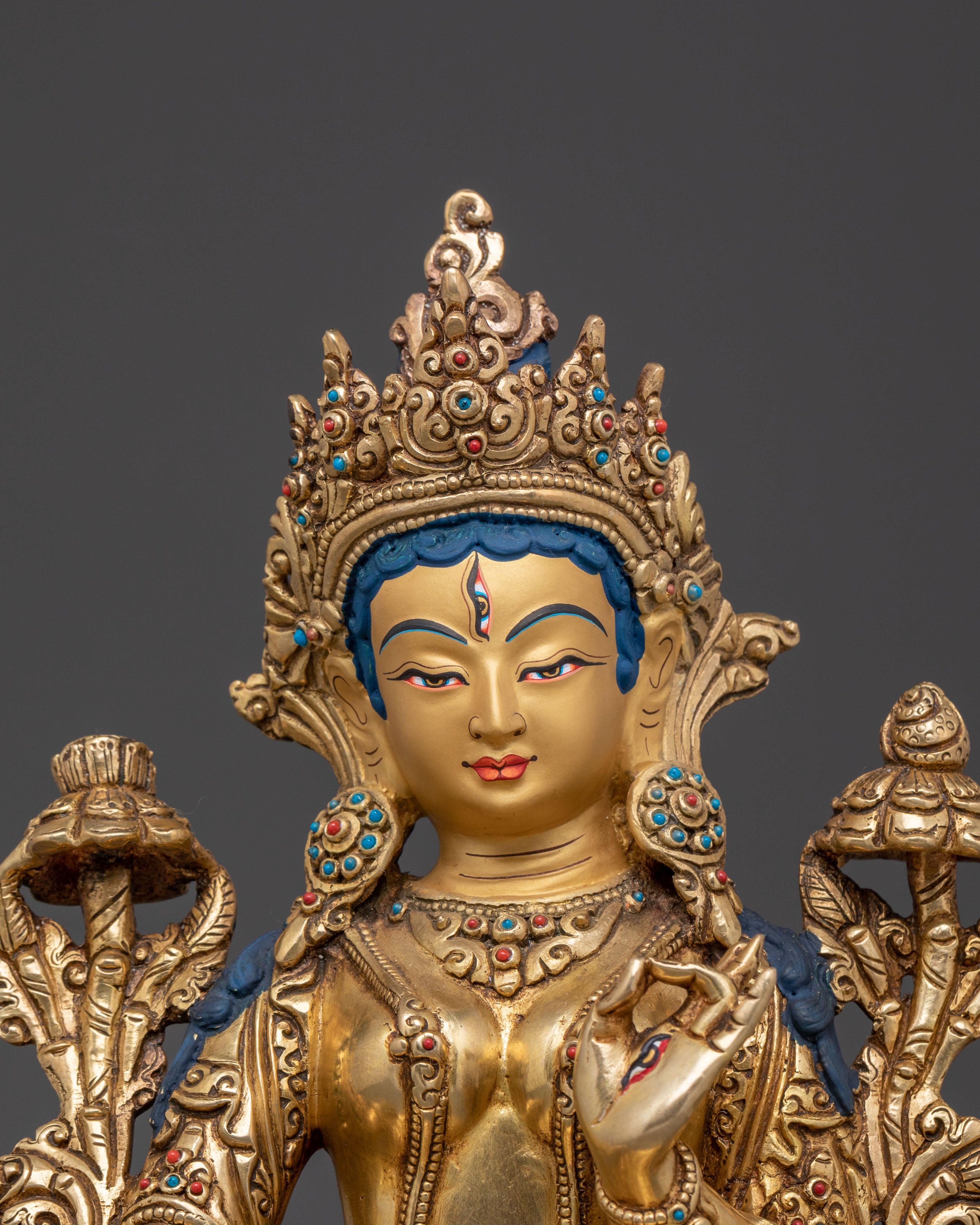 Handcrafted White Tara Sculpture | Protector Icon