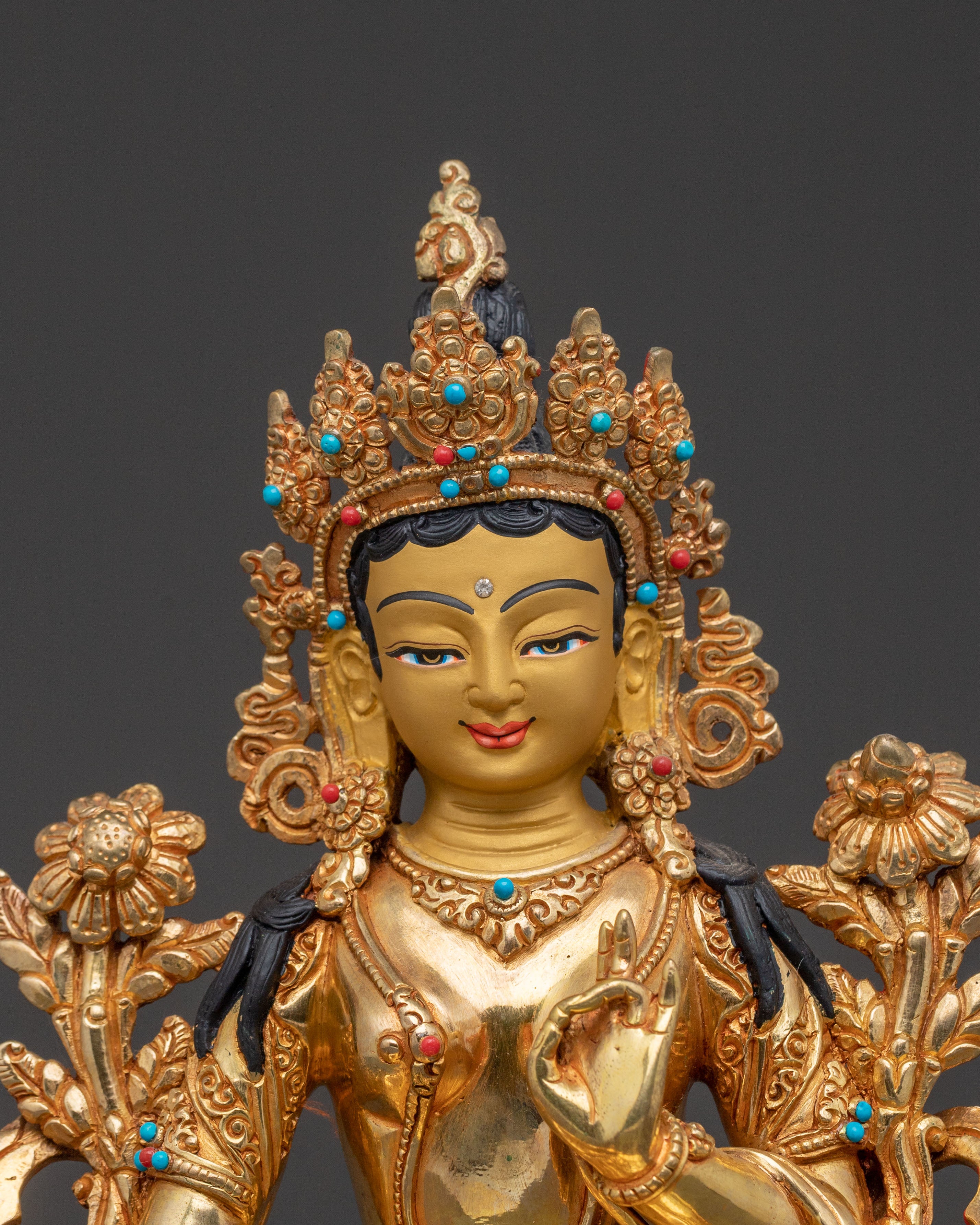 Handcrafted Blessing Statue of Green Tara
