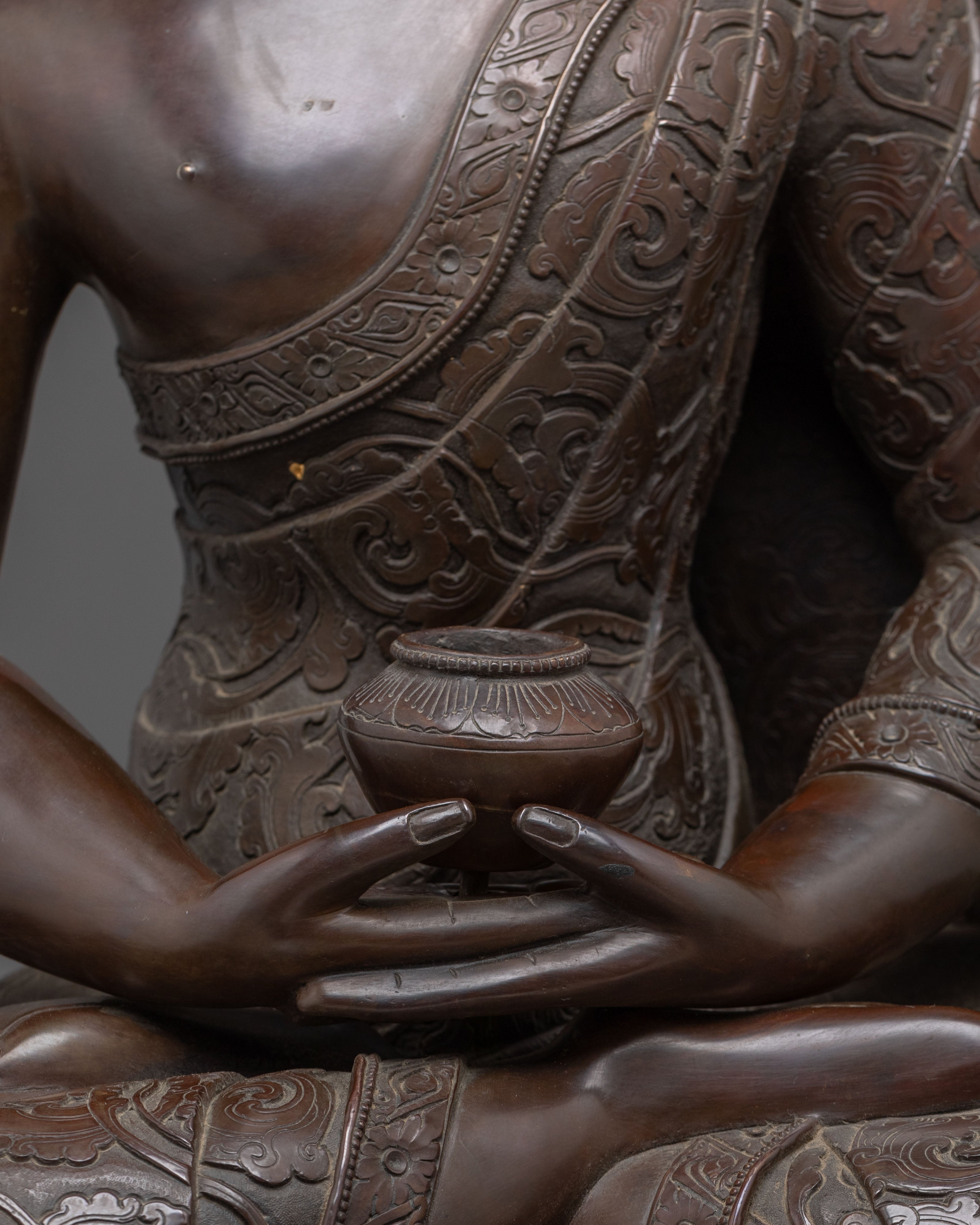 Amitabha Buddha Figurine | Oxidized Copper Statue