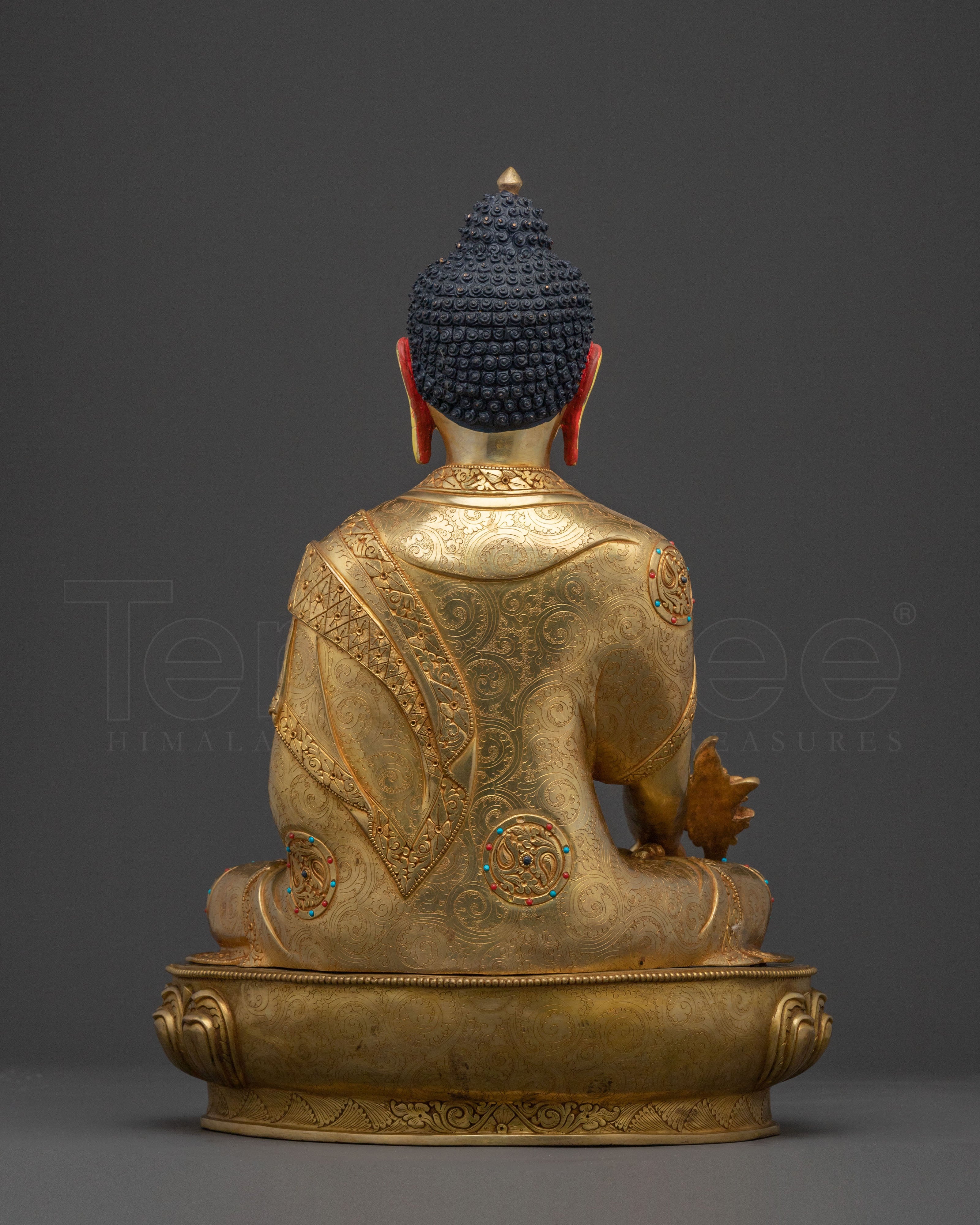 Handcrafted Medicine Buddha Sacred Statue | 24K Gold Gilded