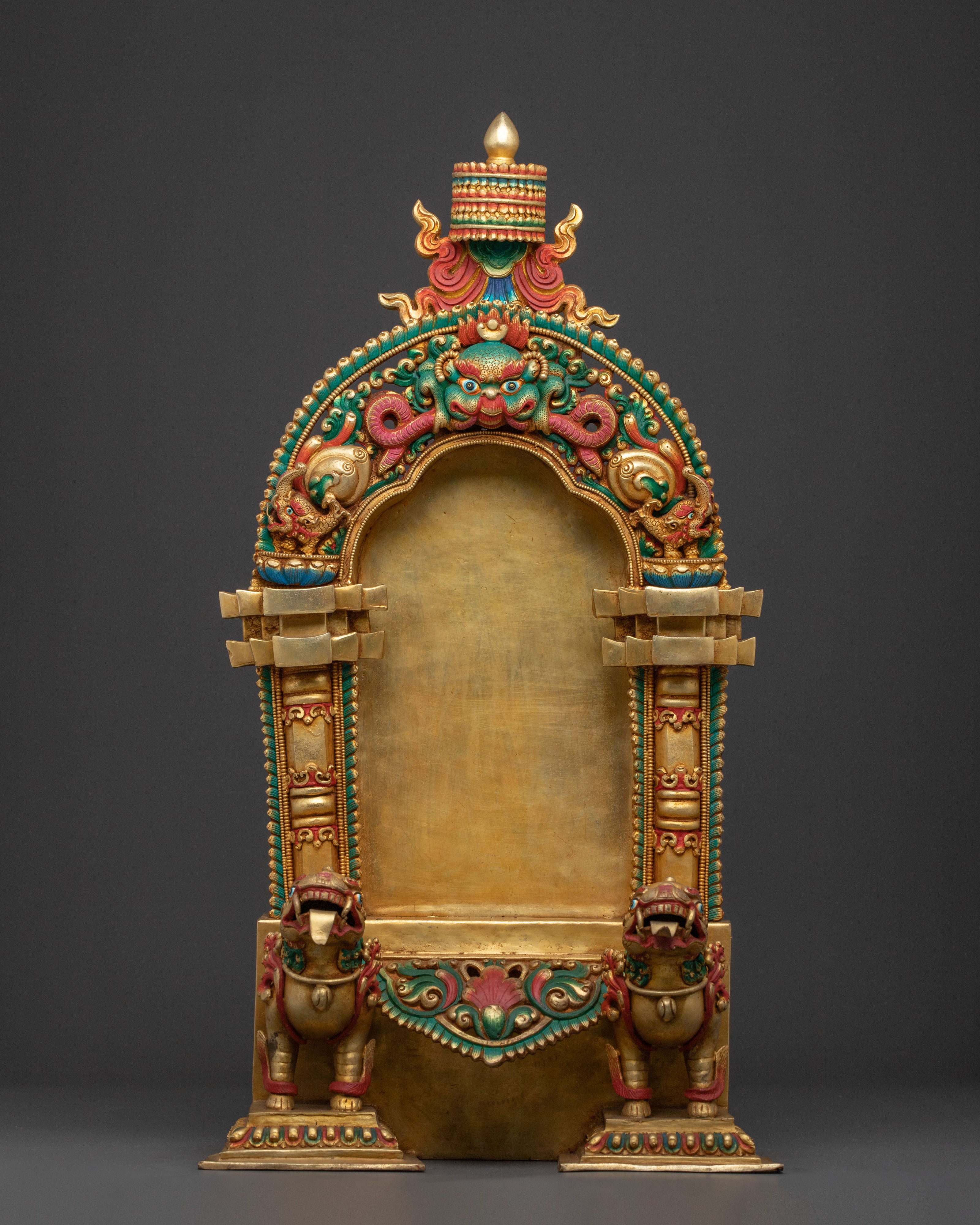 Shakyamuni Buddha in Throne Statue – 24K Gold Gilded Masterpiece