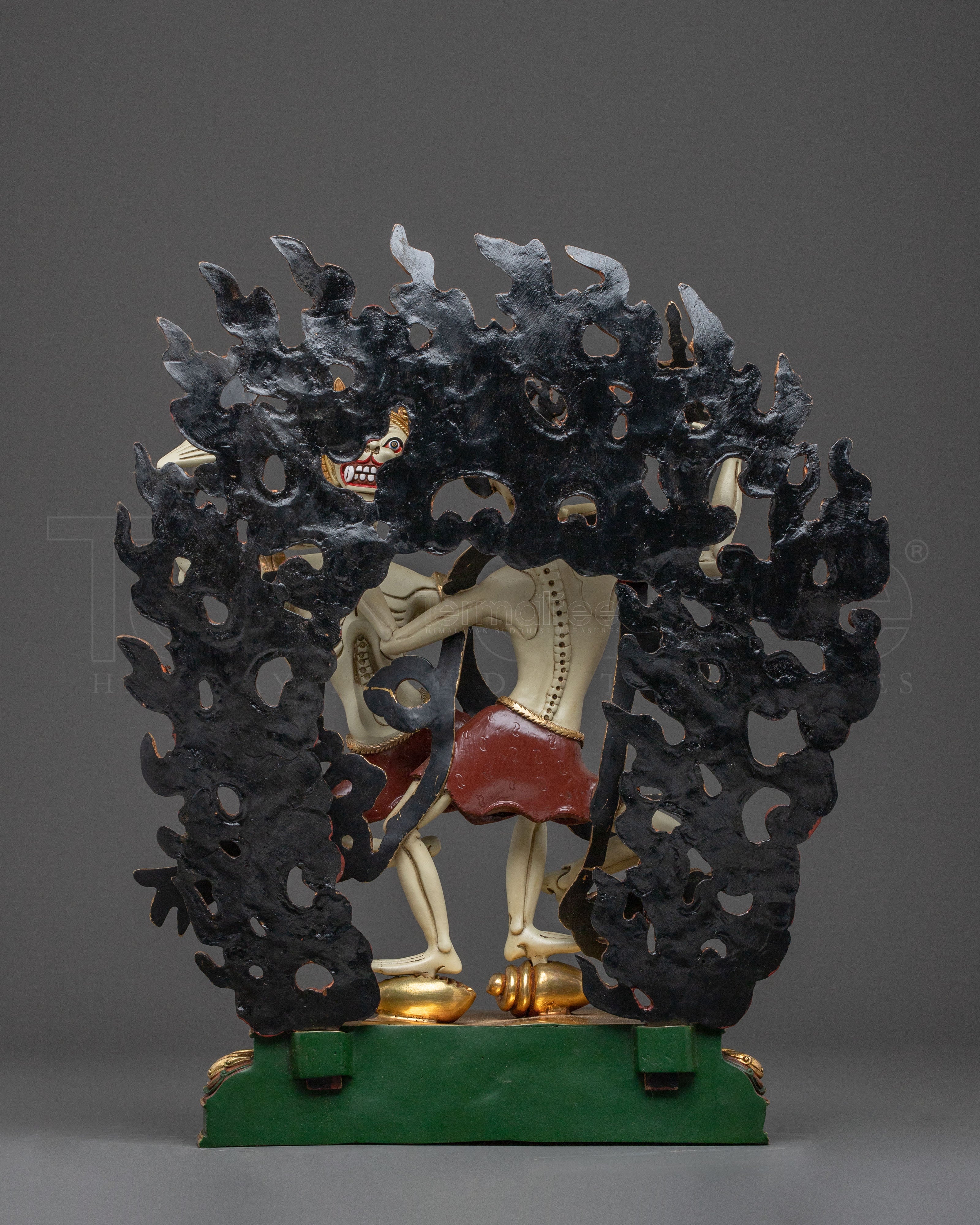 Copper Chitipati Statue - Hand-Gilded Masterpiece