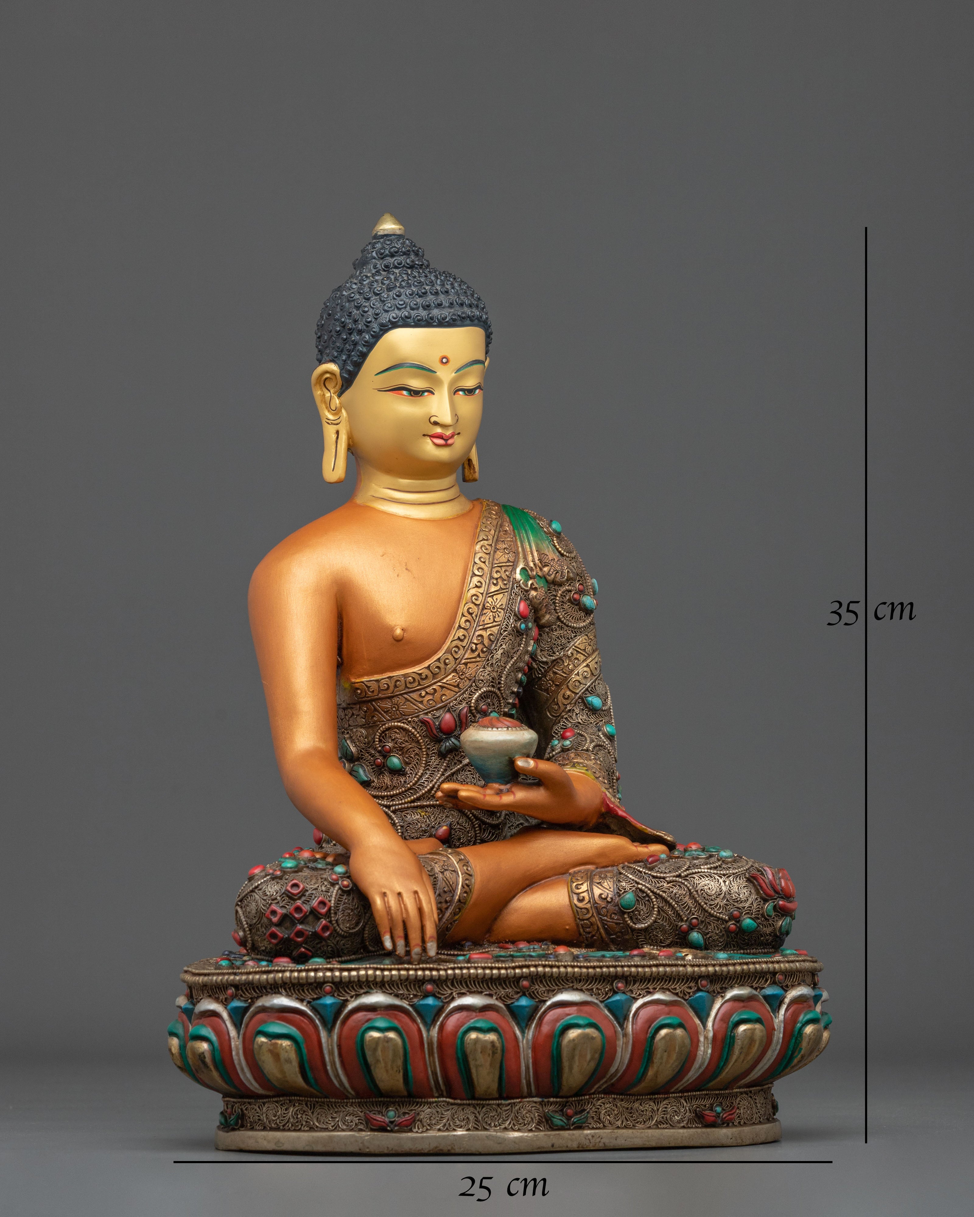 Shakyamuni Buddha Himalayan Statue | Exquisitely Gilded