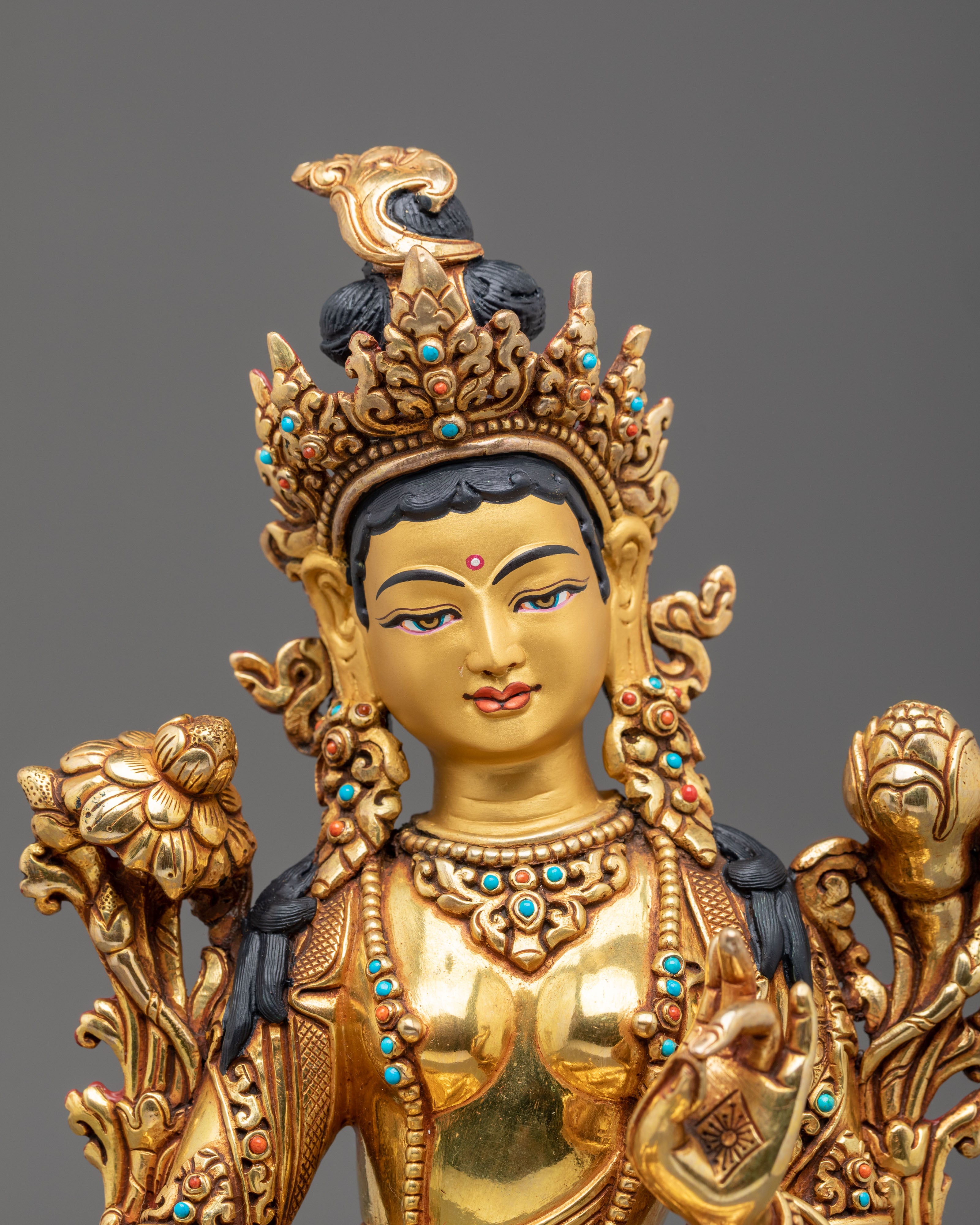 Green Tara Sculpture | Sacred Goddess of Protection