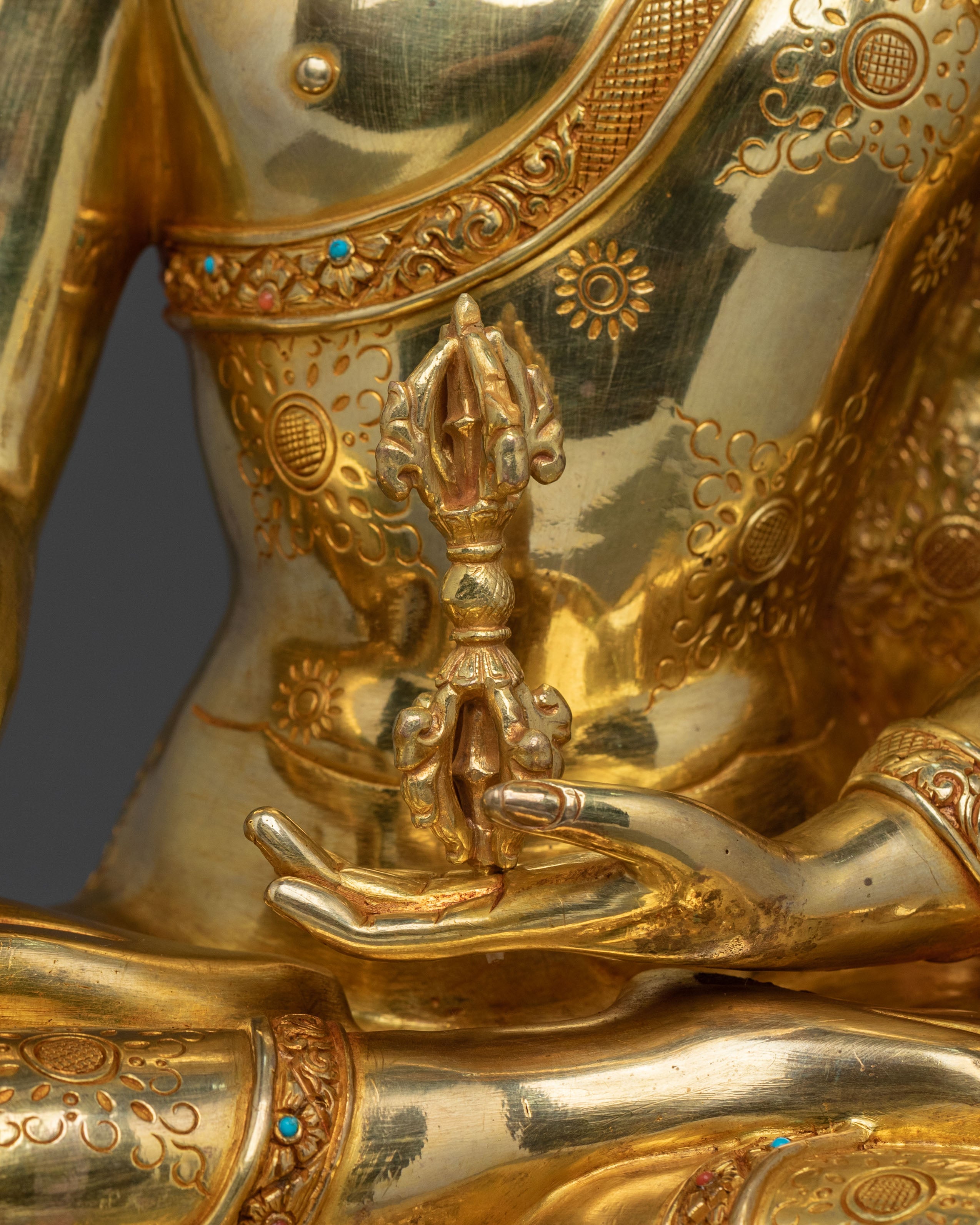 24K Gold Gilded handmade mitrugpa sacred statue