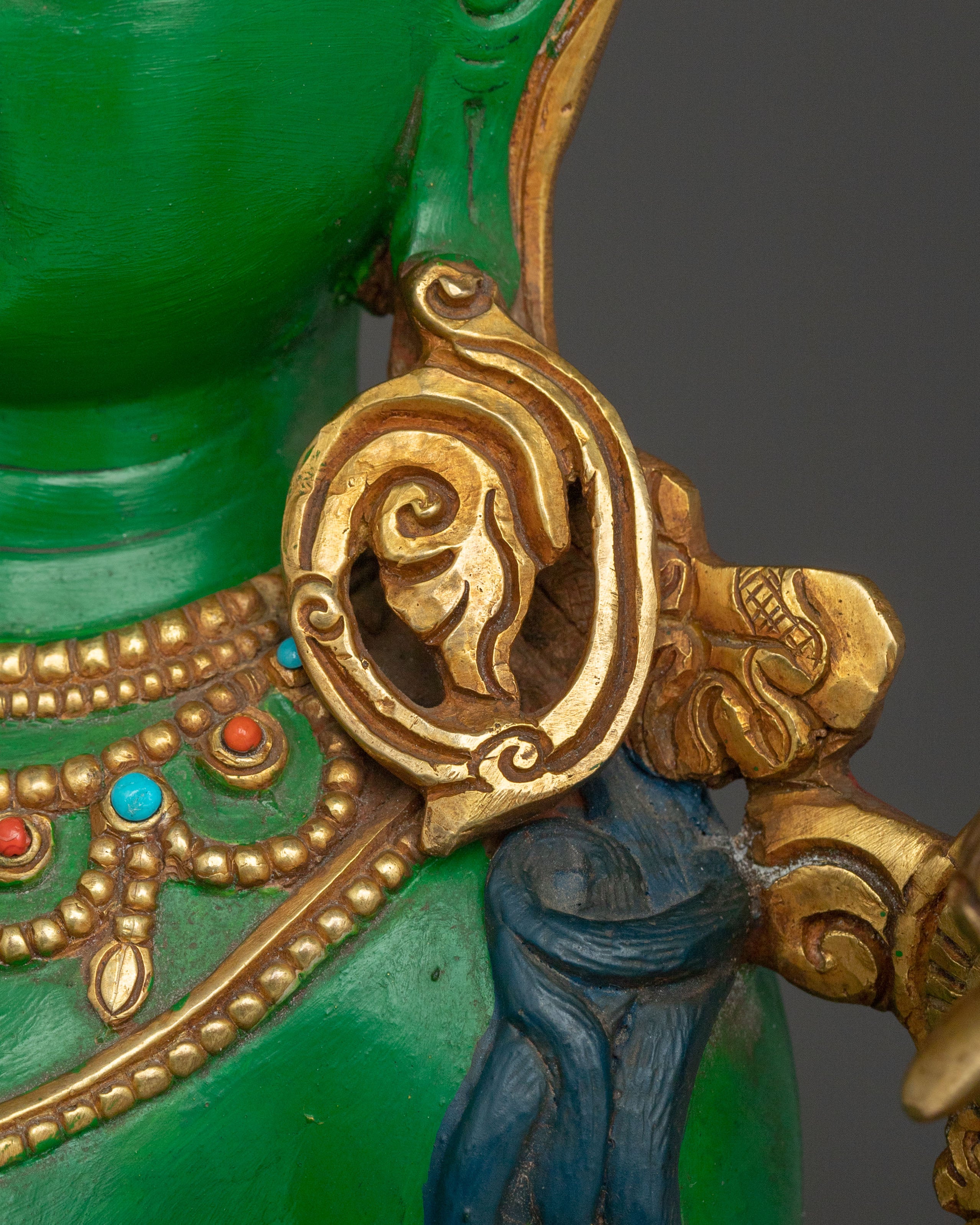 Tibetan Guardian Green Tara Statue | Buddhist Protector