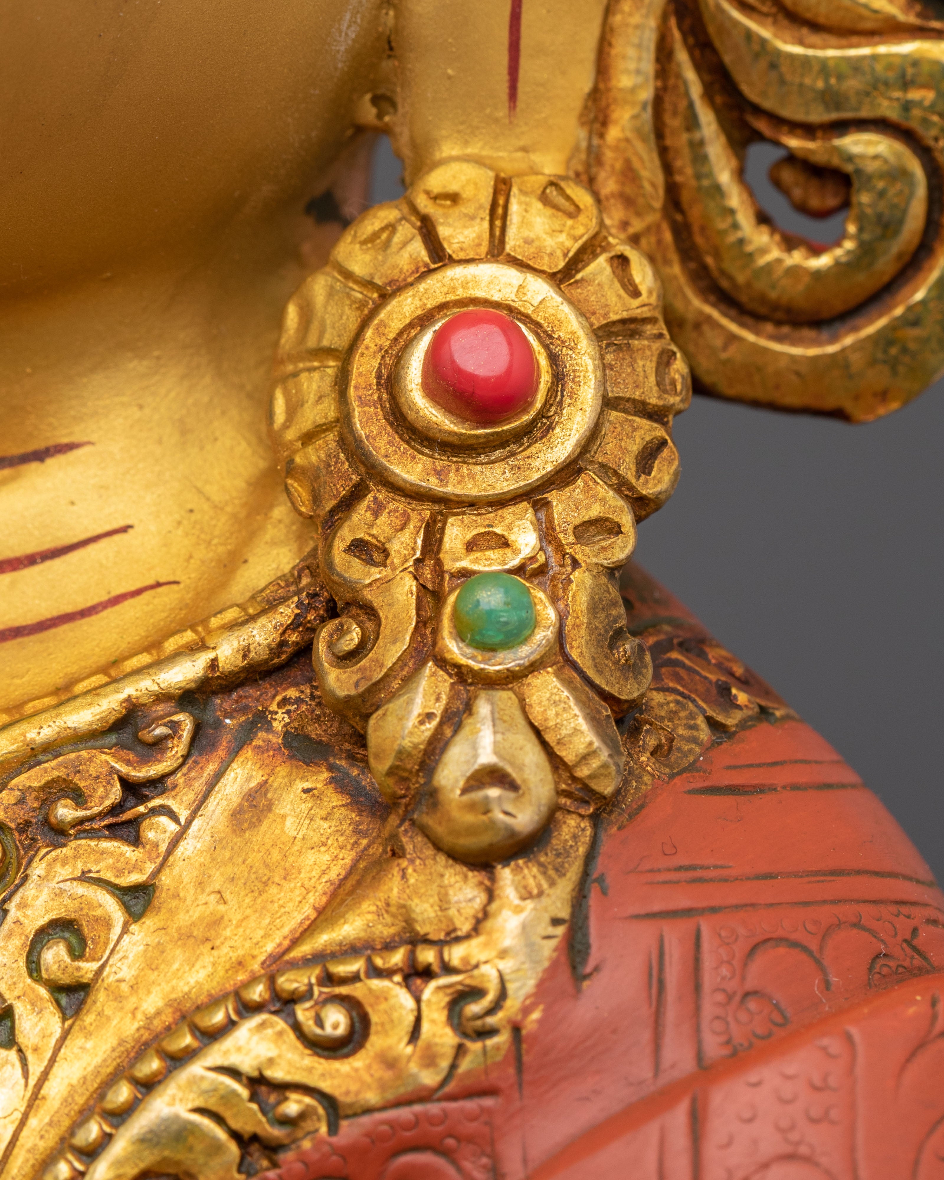 Crown Shakyamuni Buddha Figurine | 24K Gold Coated Statue