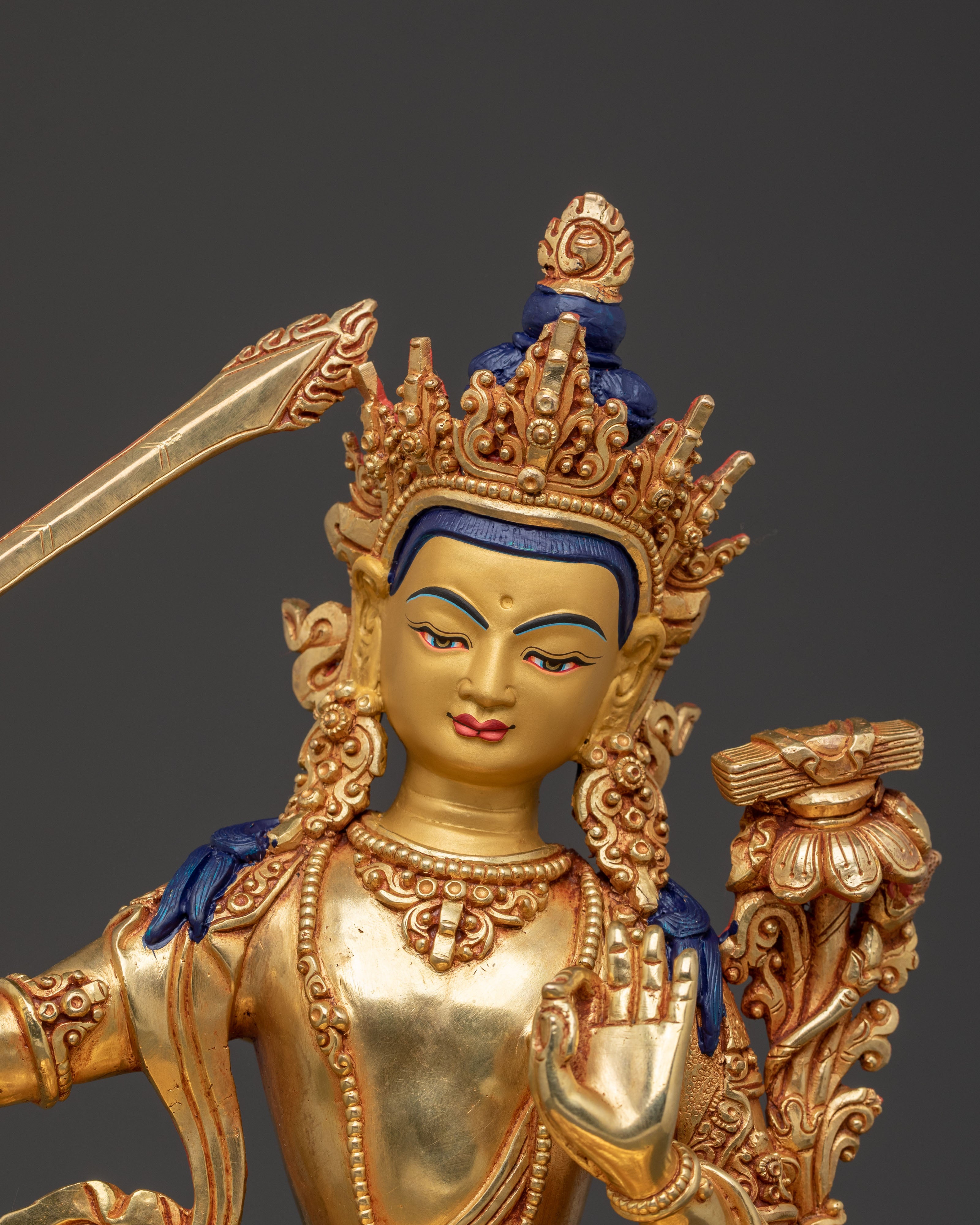 Manjushri Supreme Wisdom Golden Statue