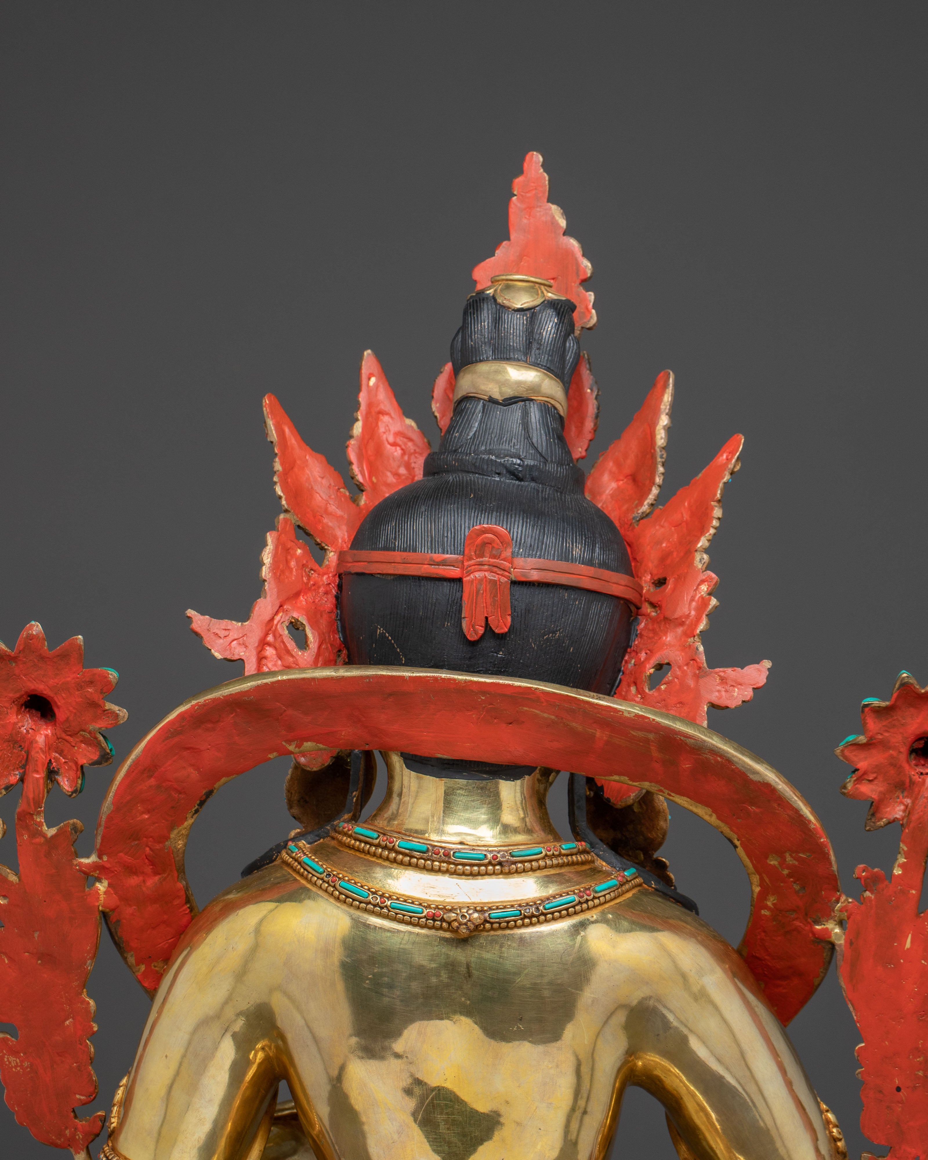 Life Size Green Tara Statue - 24K Gold Gilded