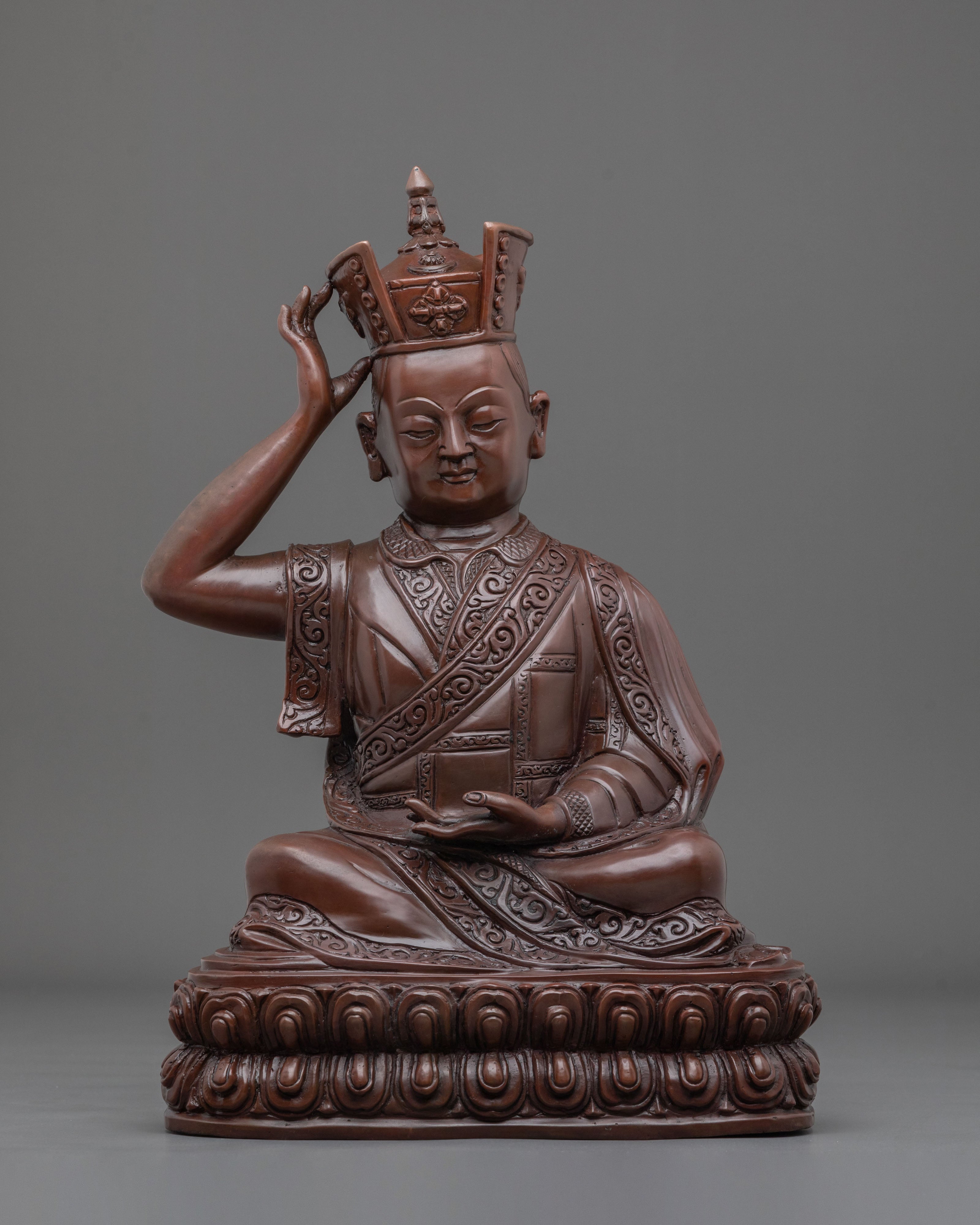 Karmapa Oxidized Sculpture: Sacred Buddhist Decor