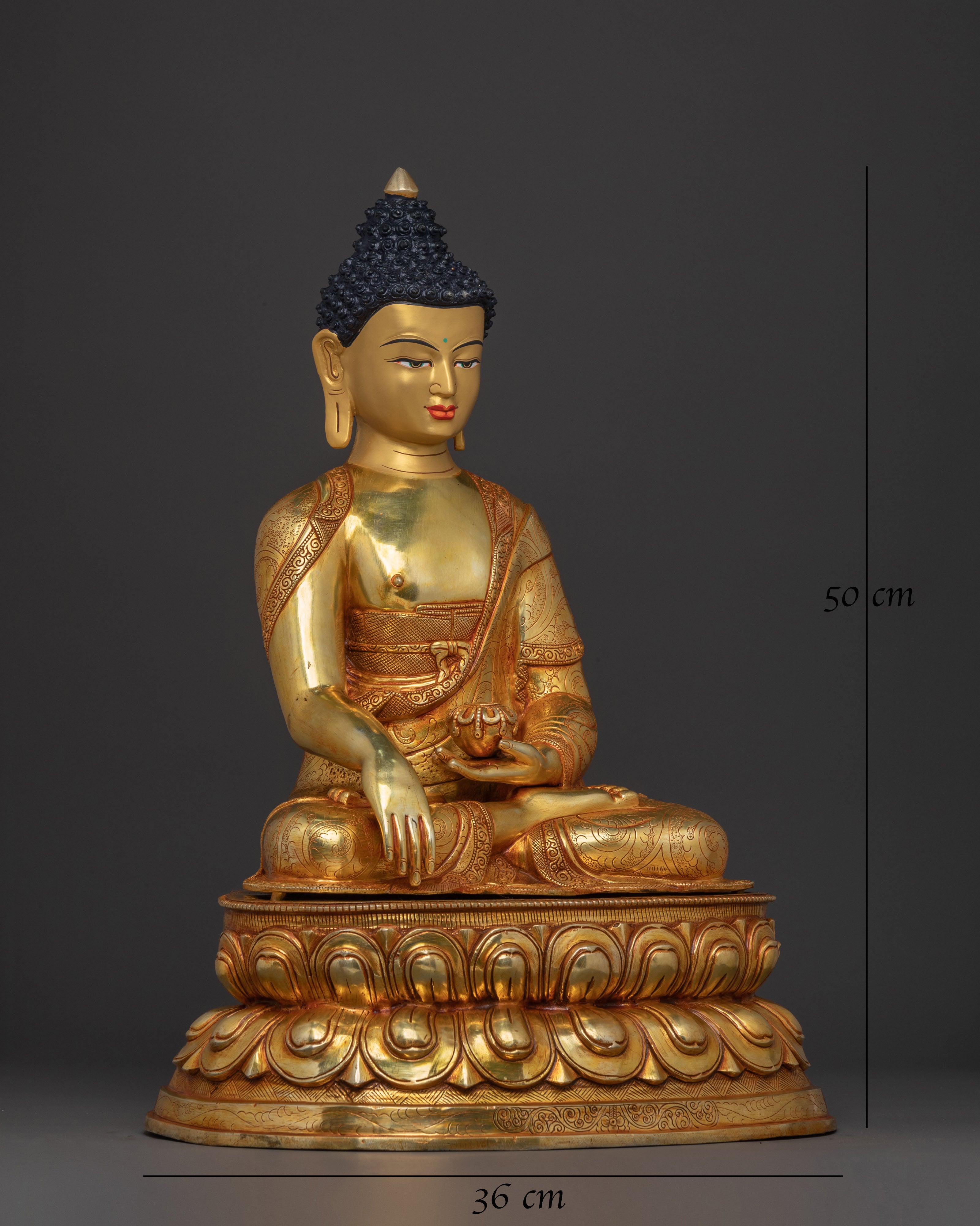 Shakyamuni Buddha Statue | 24K Gold Gilded