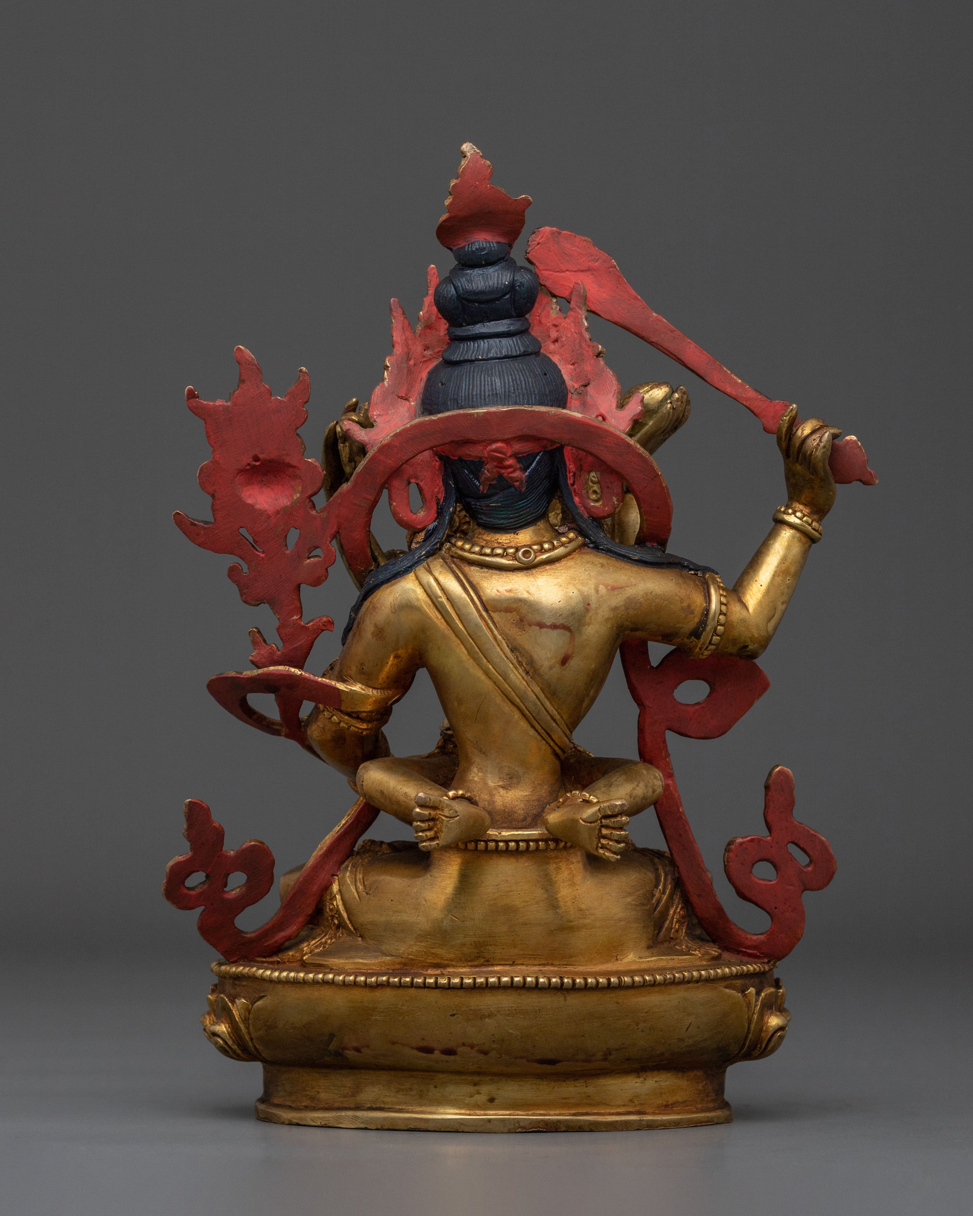 Wisdom Bodhisattva Manjushri Golden Sculpture