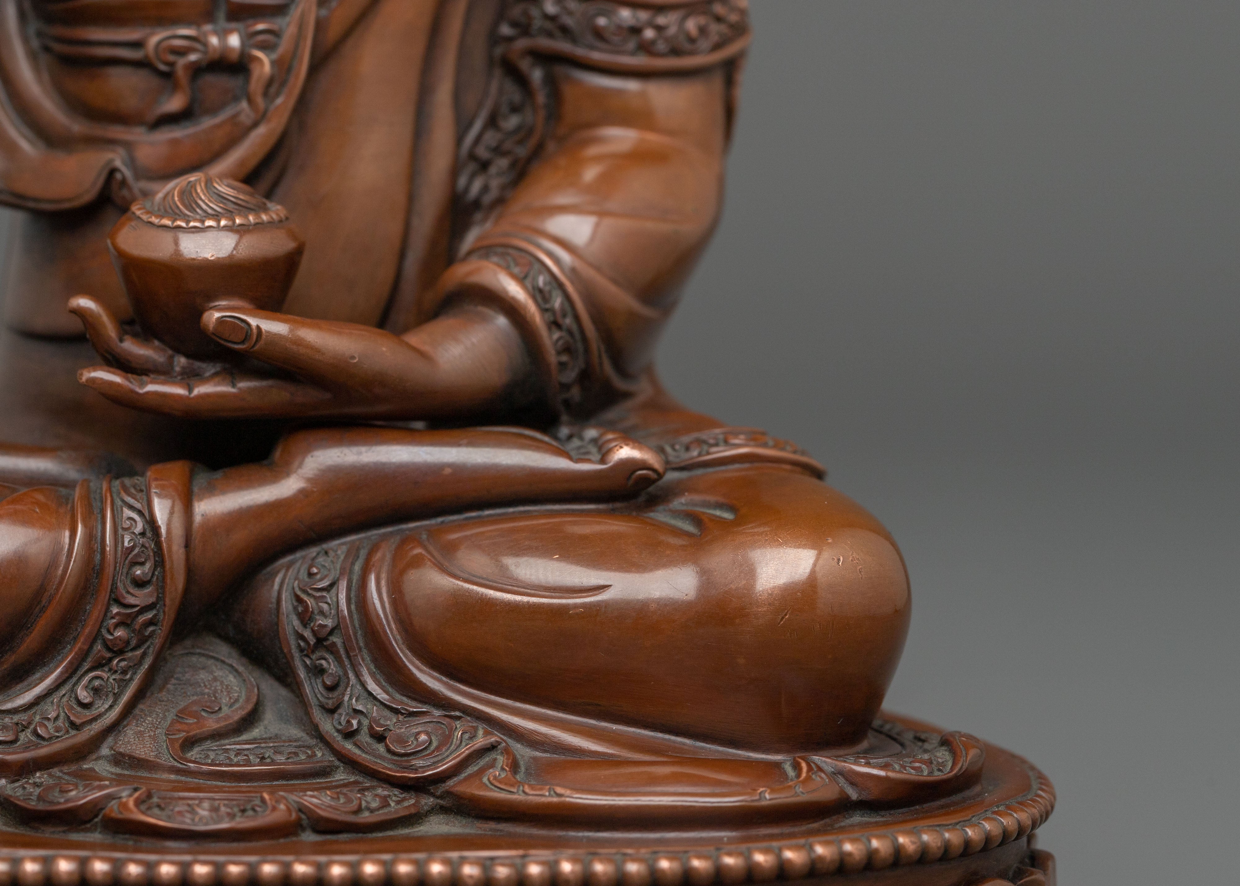 Shakyamuni Buddha Sacred Oxidized Copper Sculpture