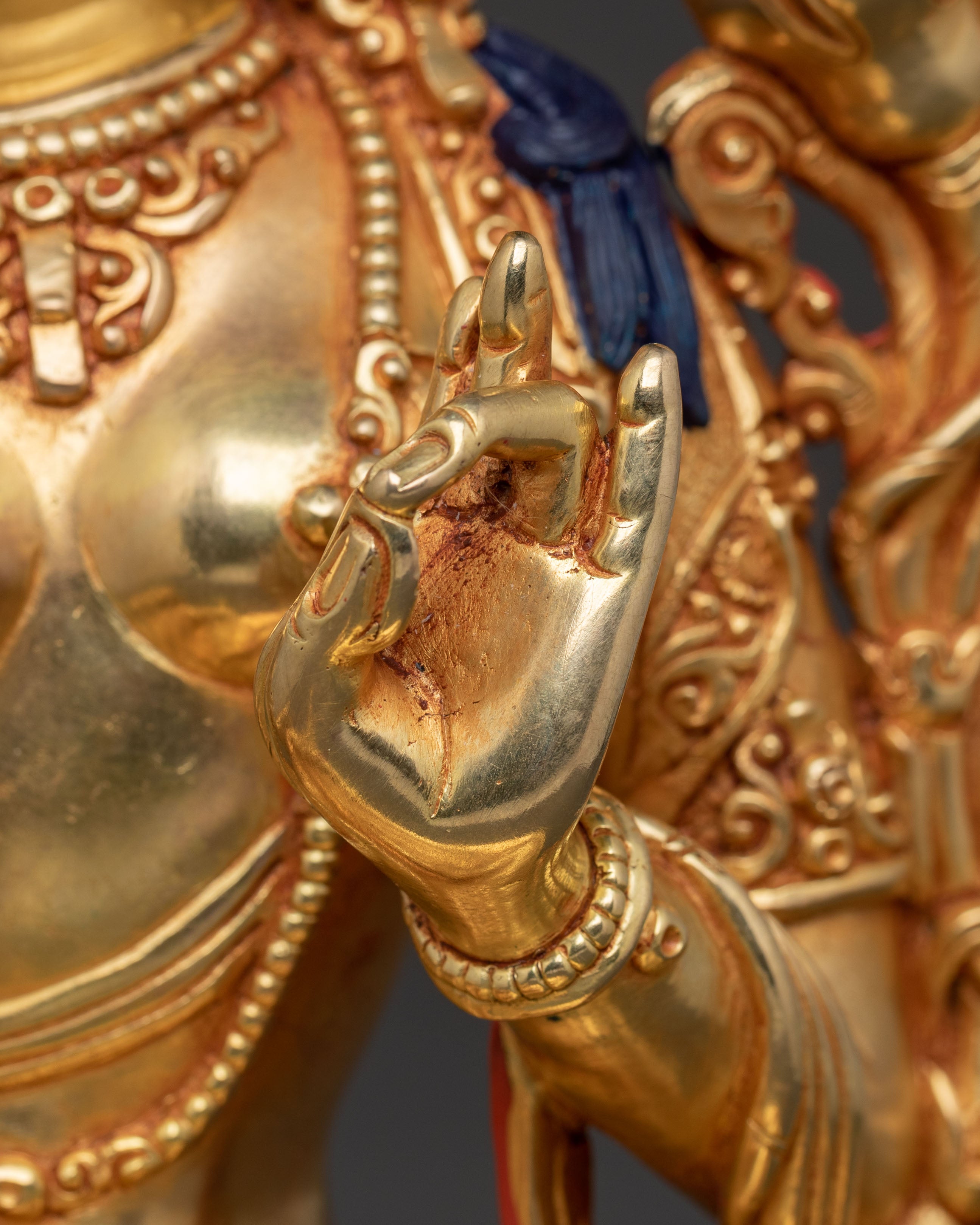 Green Tara Swift Liberator Statue – Radiant 24K Gilded Copper