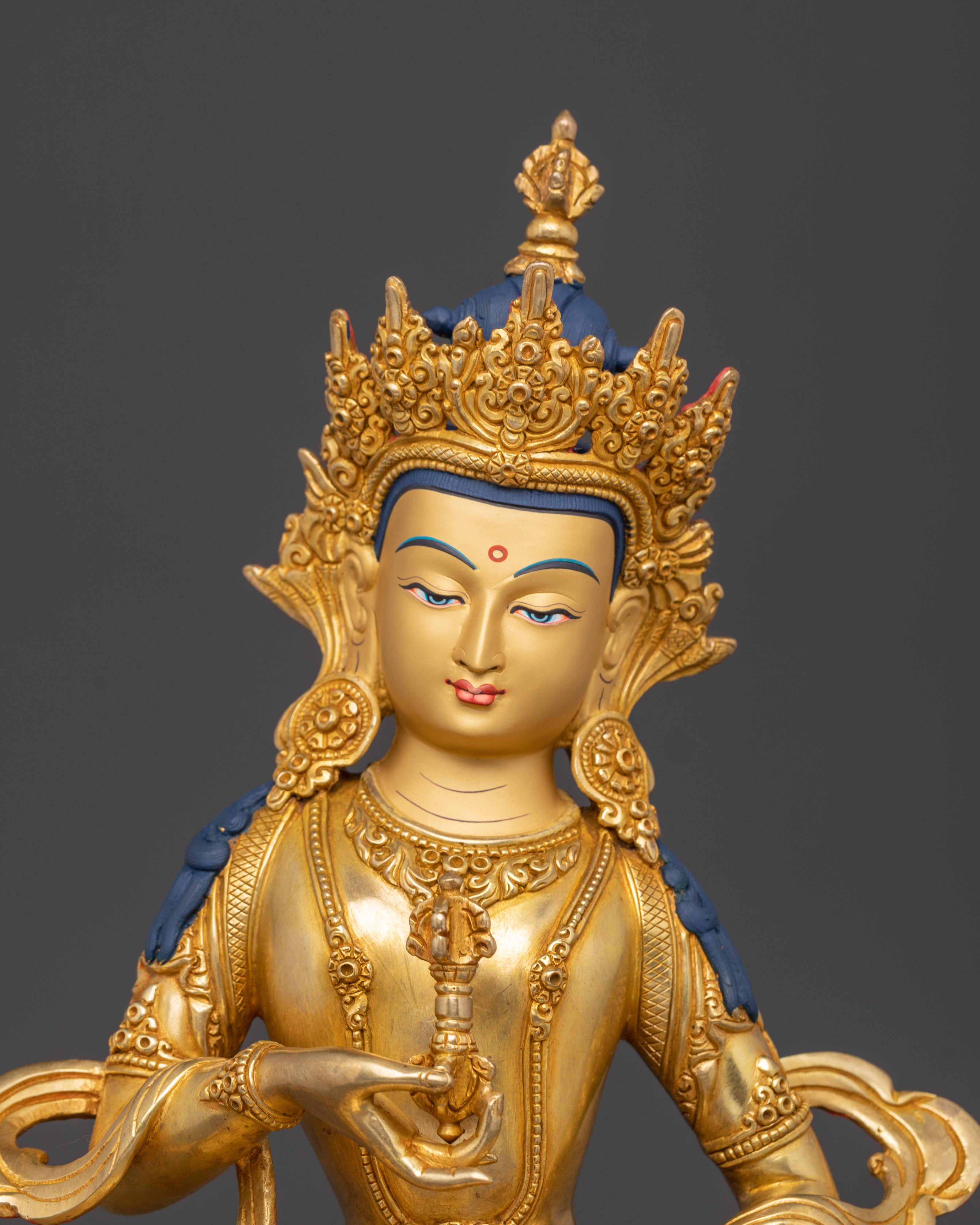 Sacred Golden Vajrasattva Handmade Statue | Tantric Purification Deity