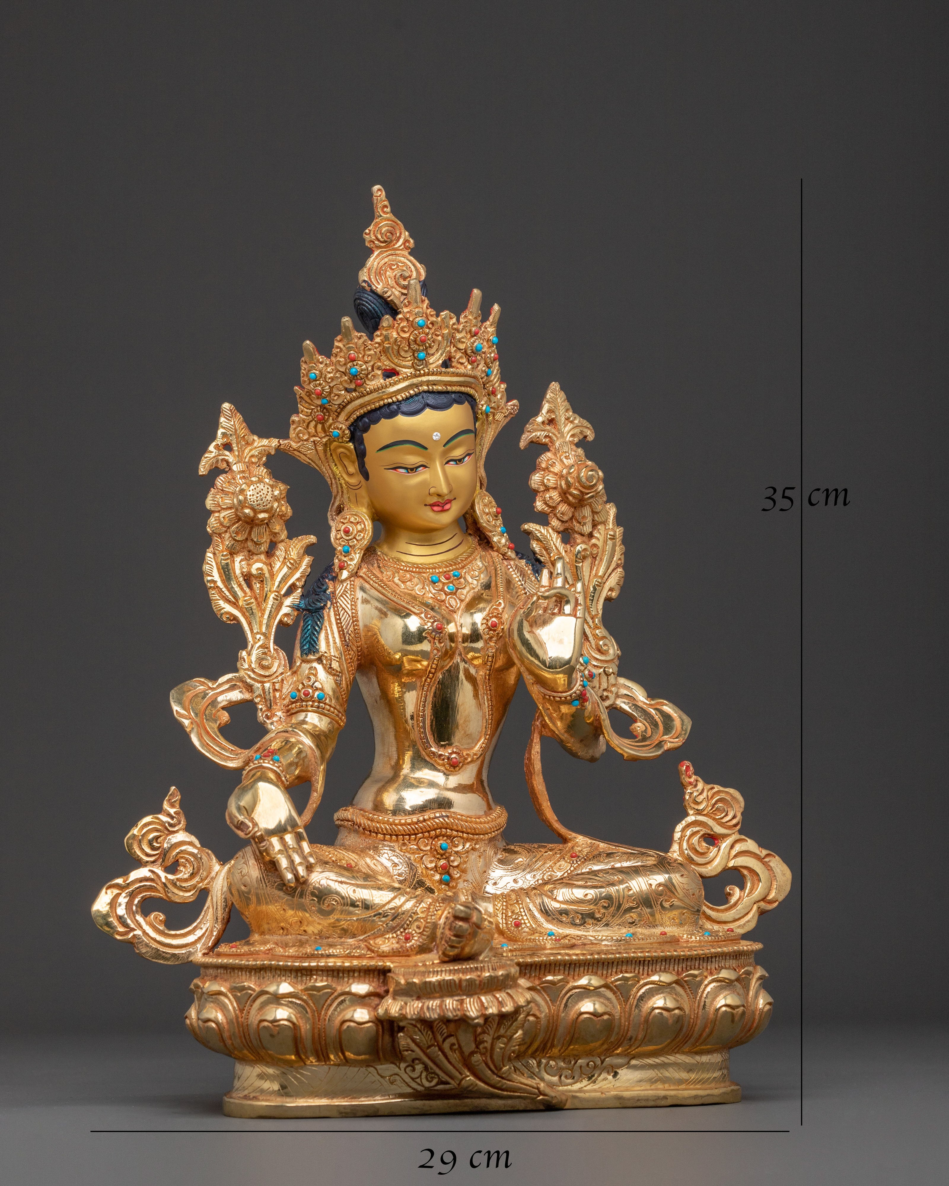 Green Tara Dharma Statue | Handcrafted Serenity