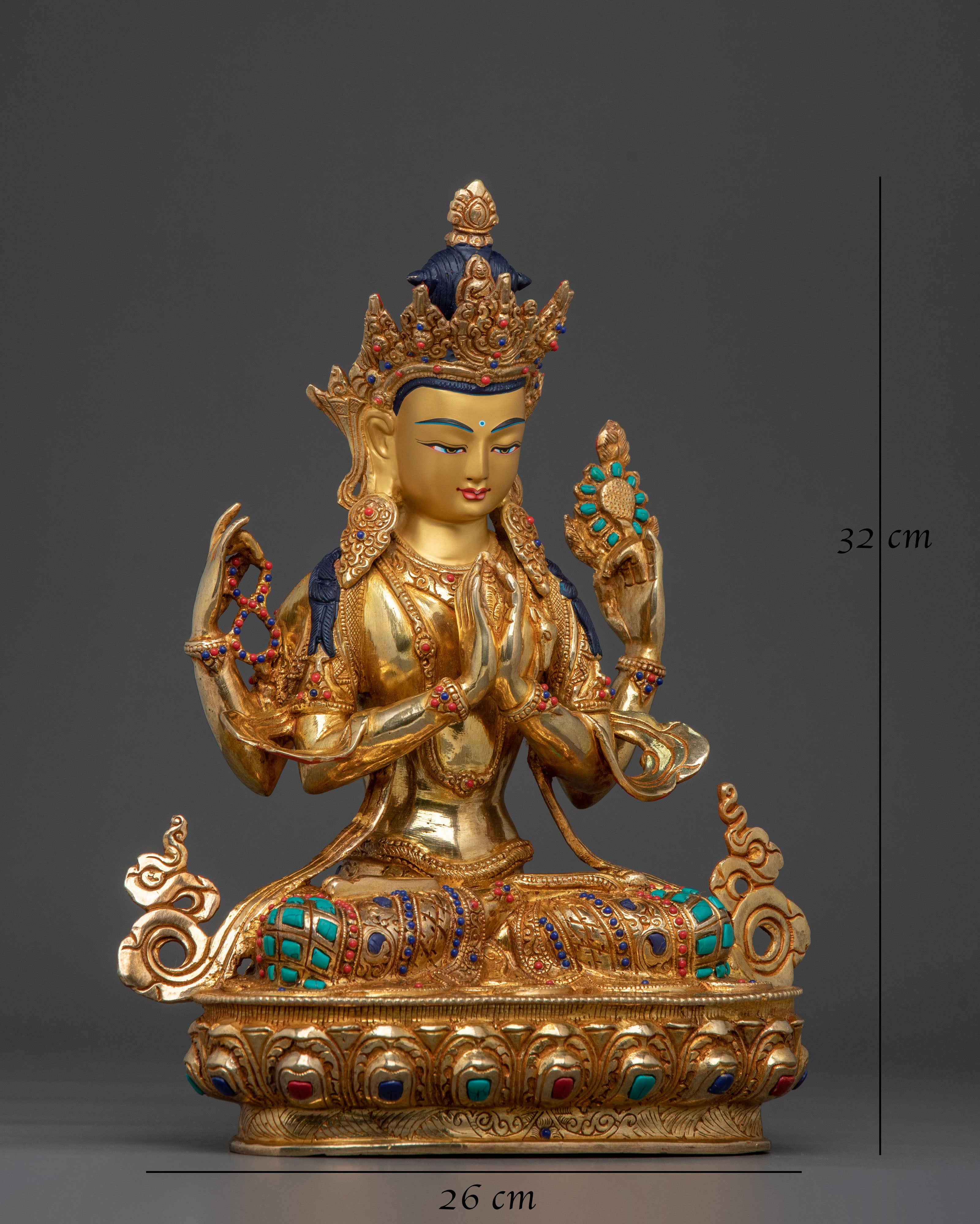 Four-Armed Chenrezig Statue | Buddhist Home Decor