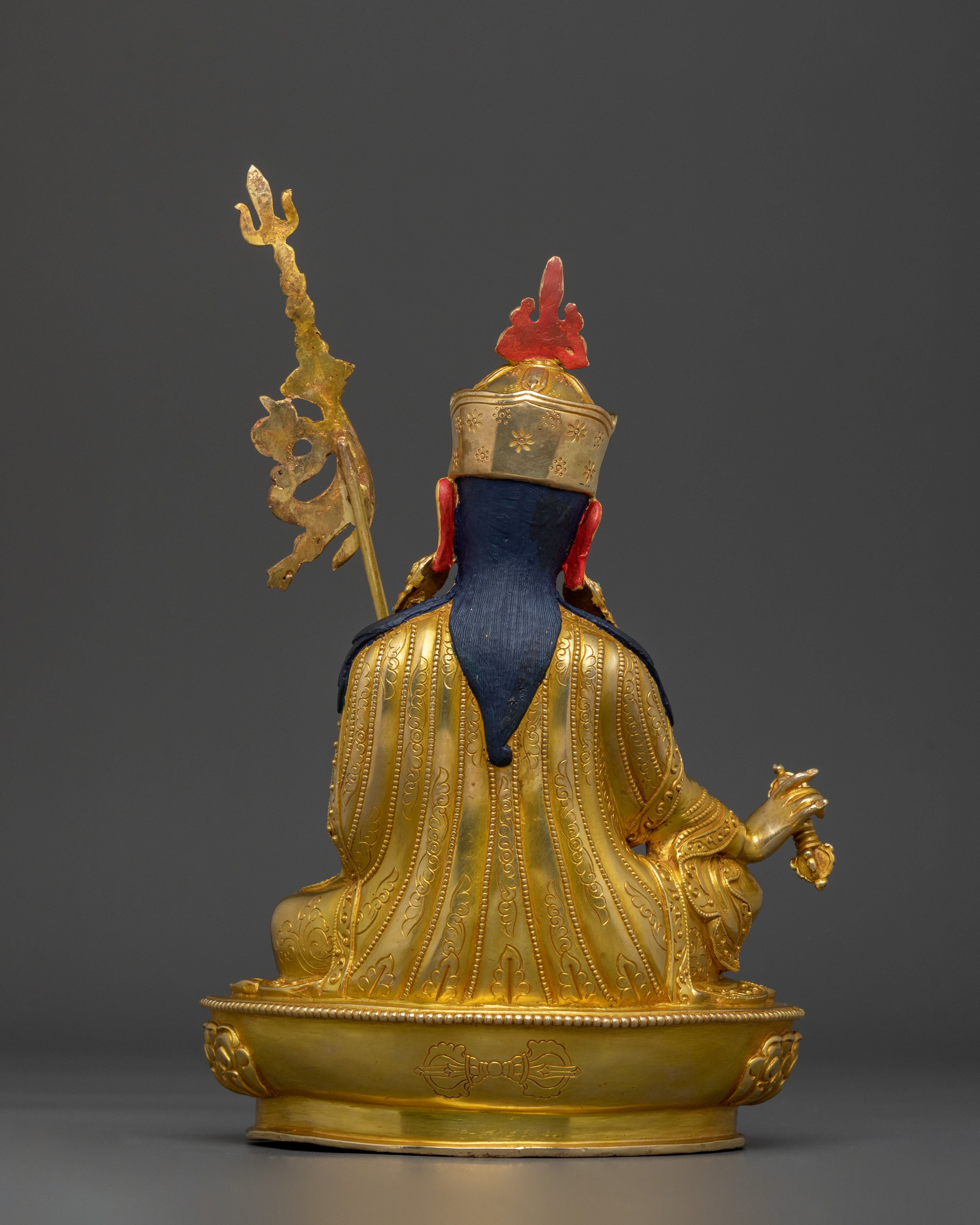 The Second Buddha Padmasambhava Sculpture in Gilded Gold