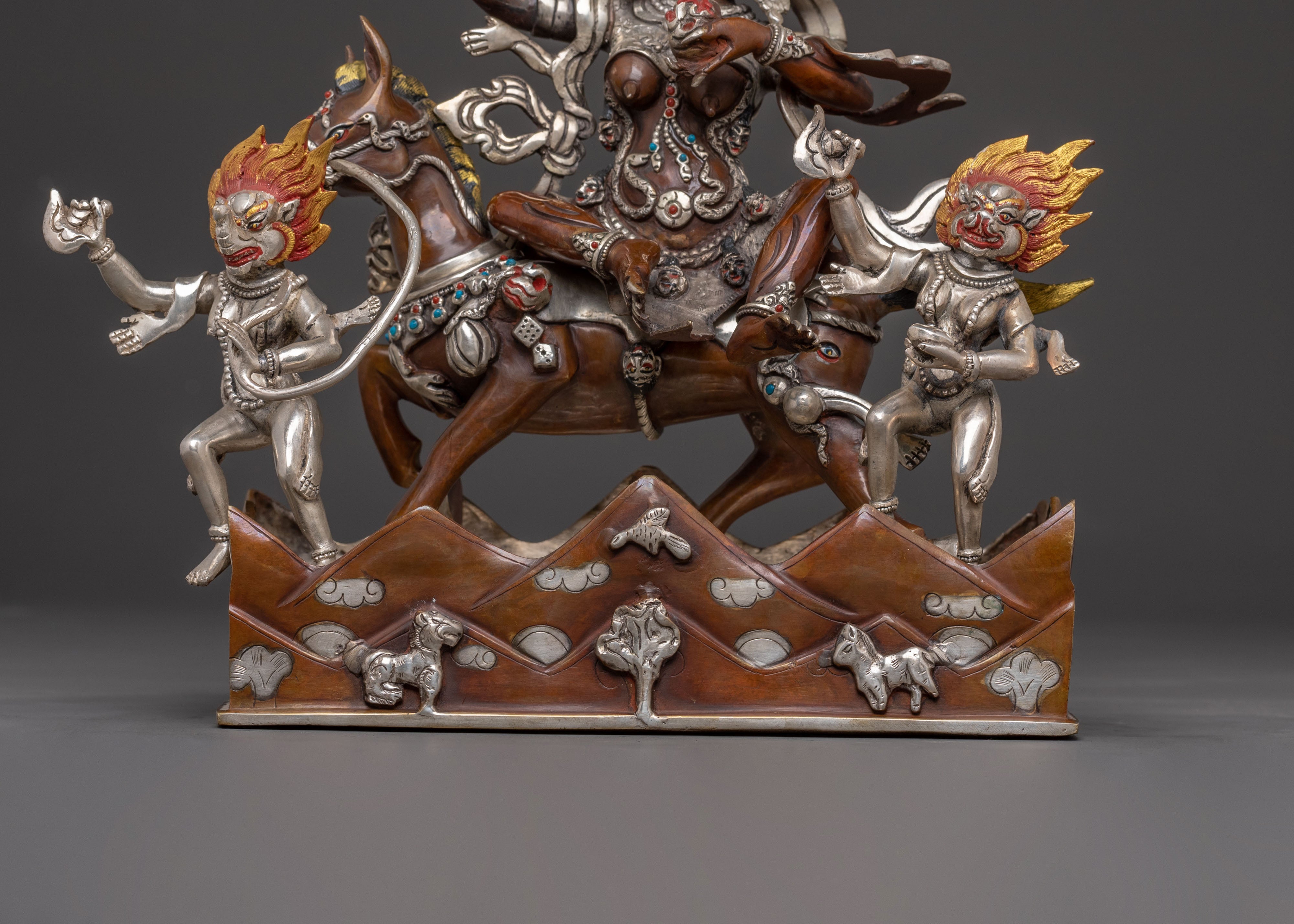 Palden Lhamo Sacred Copper Statue | Buddhist Guardian Sculpture