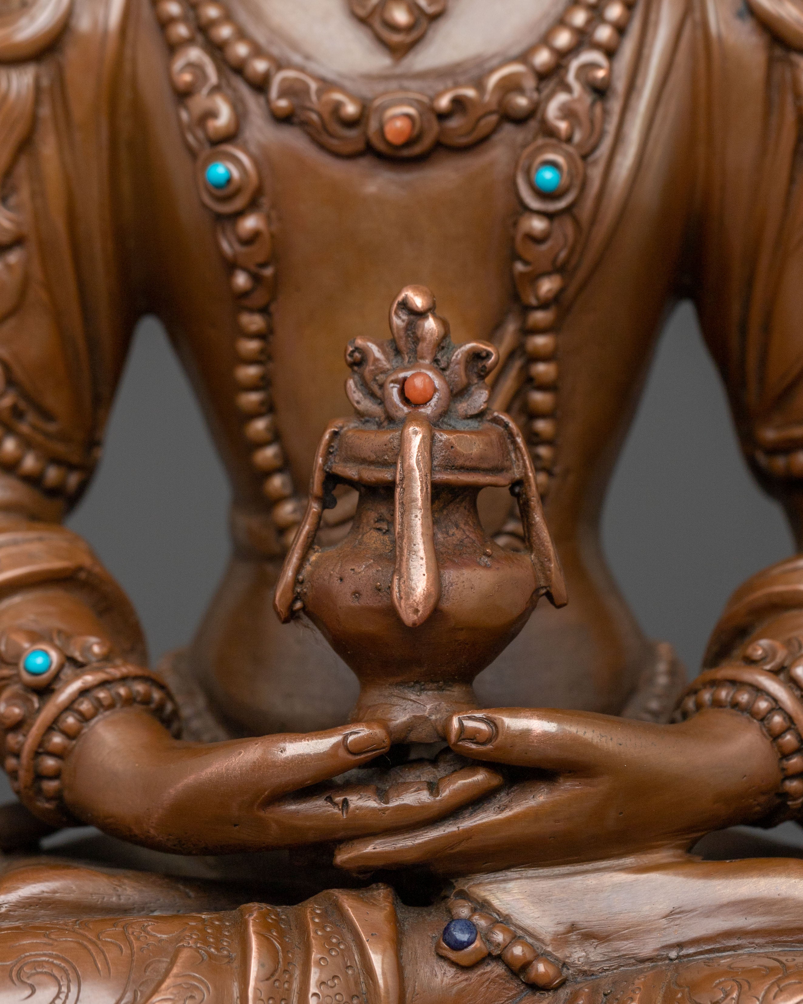Amitayus Statue | Handcrafted Oxidized Copper Figurine